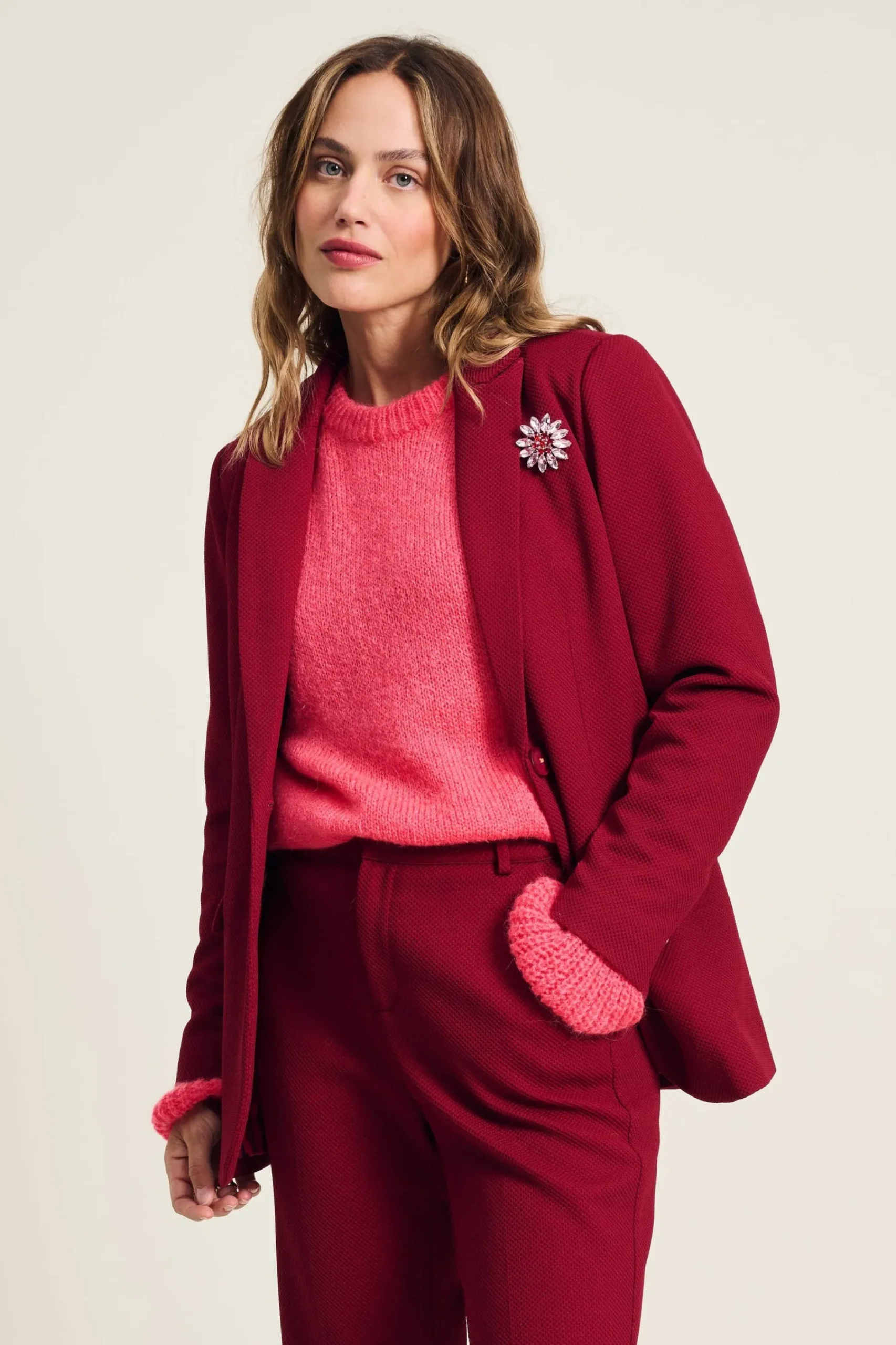 Co-Ords|Suits>POM Amsterdam BLAZER Burgundy Red