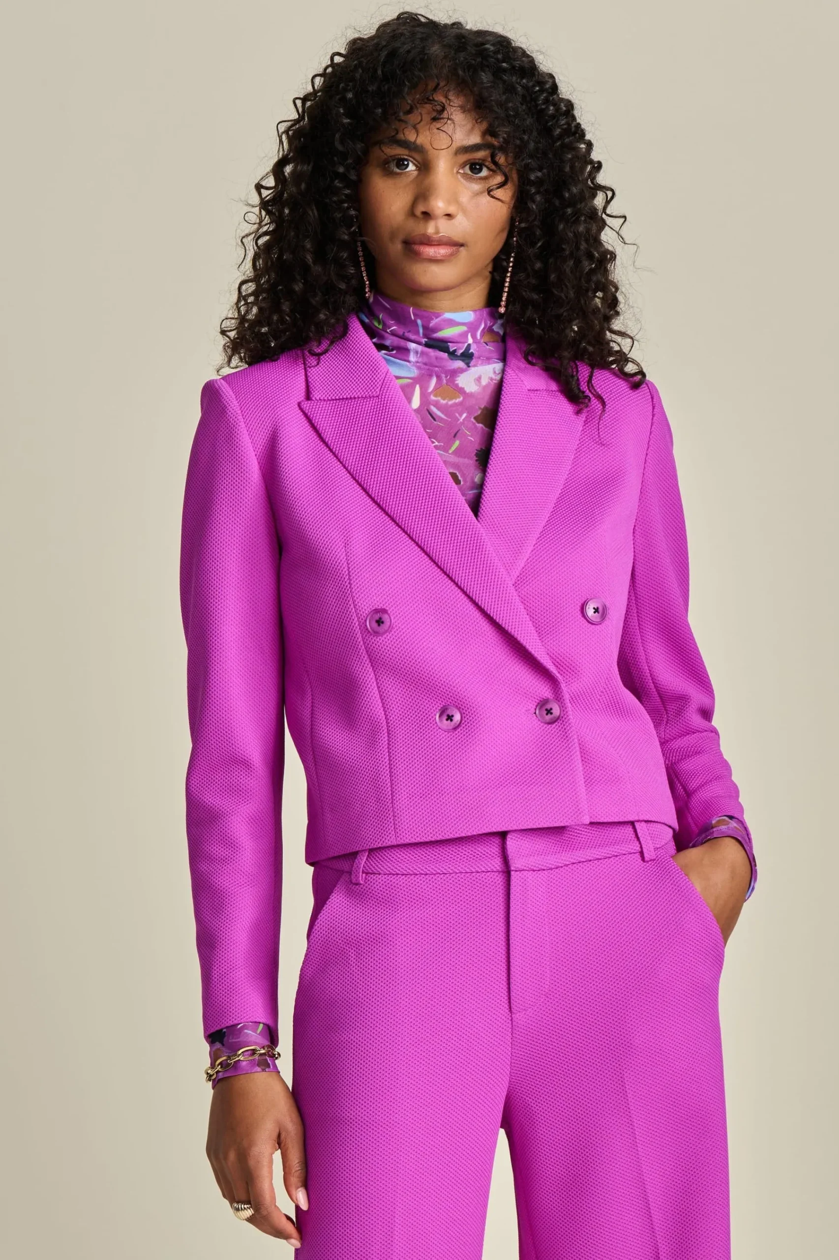 Co-Ords|Suits>POM Amsterdam BLAZER Short Cactus Pink