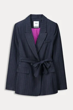 Suits|Jassen & Blazers>POM Amsterdam BLAZER Striped Midnight Blue