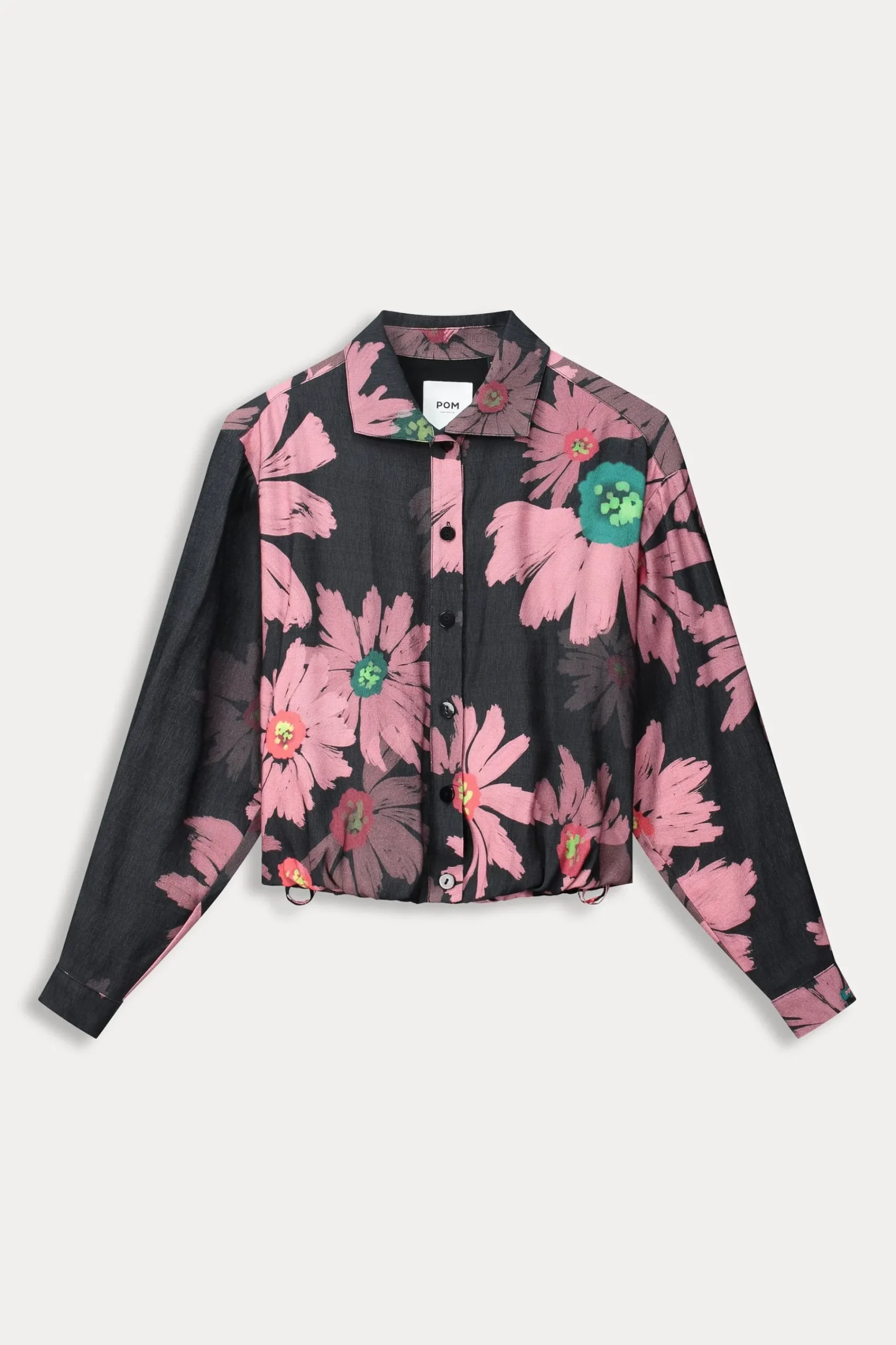 Co-Ords|Blouses>POM Amsterdam BLOUSE Big Blooming Pink