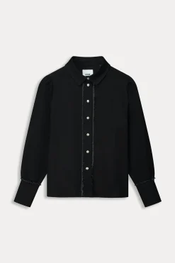 Co-Ords|Blouses>POM Amsterdam BLOUSE Denim Washed Black