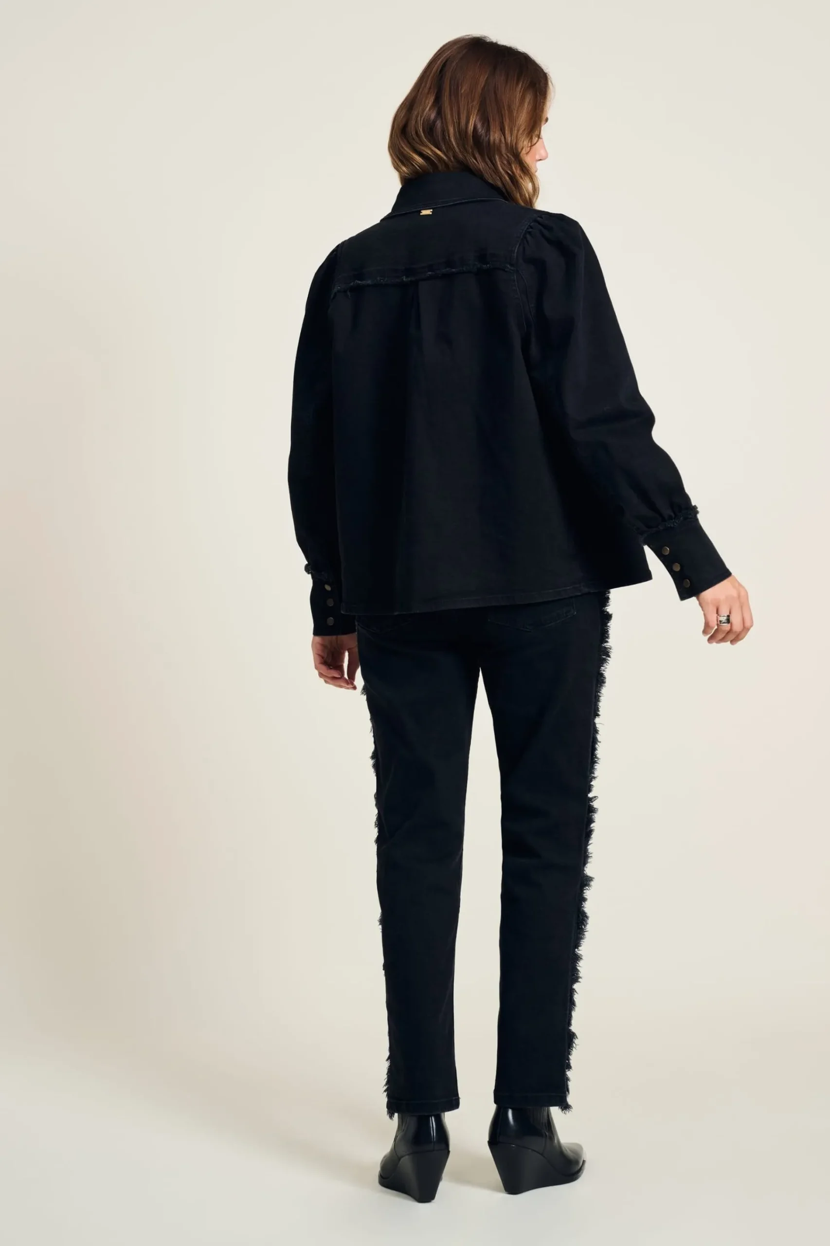 Co-Ords|Blouses>POM Amsterdam BLOUSE Denim Washed Black