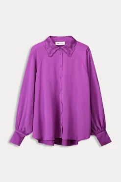 Blouses>POM Amsterdam BLOUSE Feathers Cactus Pink