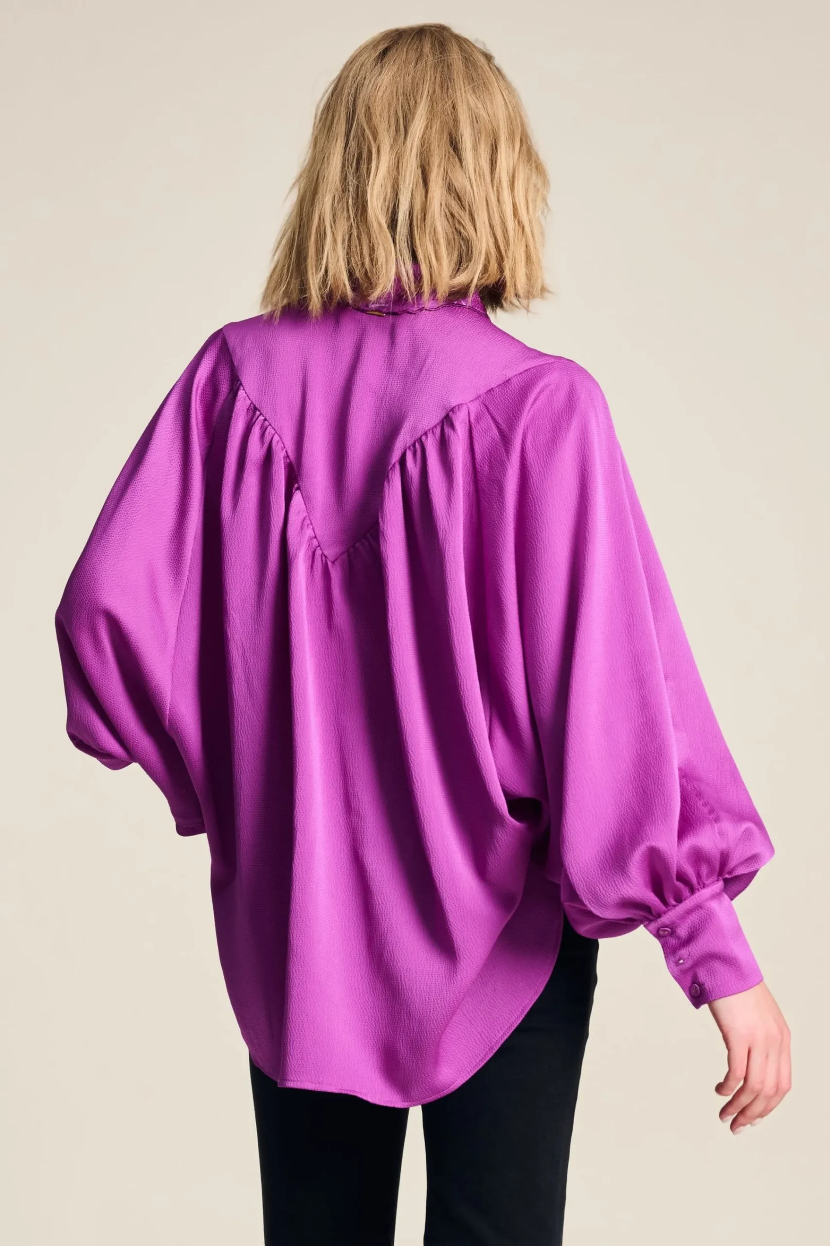 Blouses>POM Amsterdam BLOUSE Feathers Cactus Pink