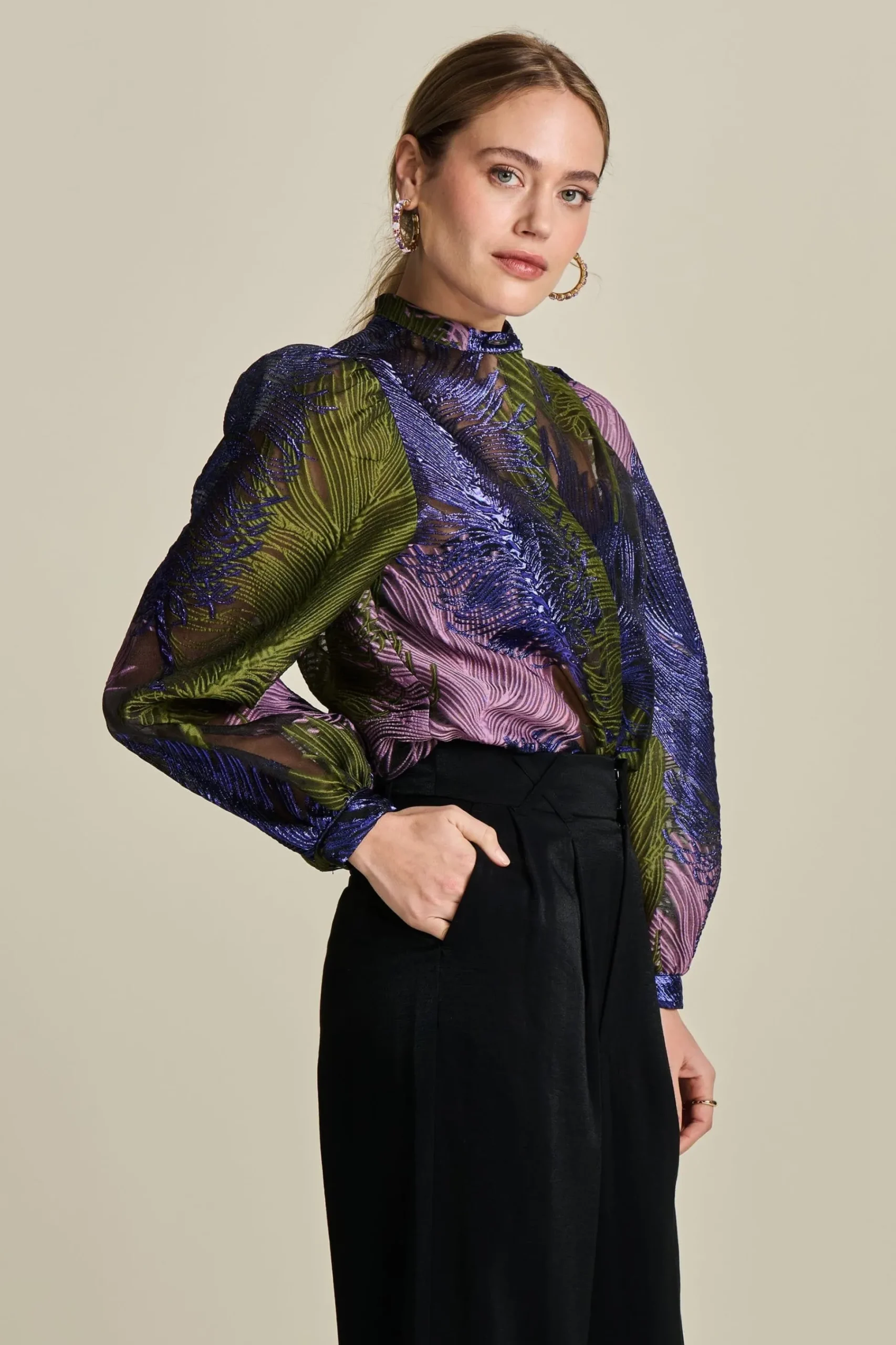 Blouses>POM Amsterdam BLOUSE Festive Feathers