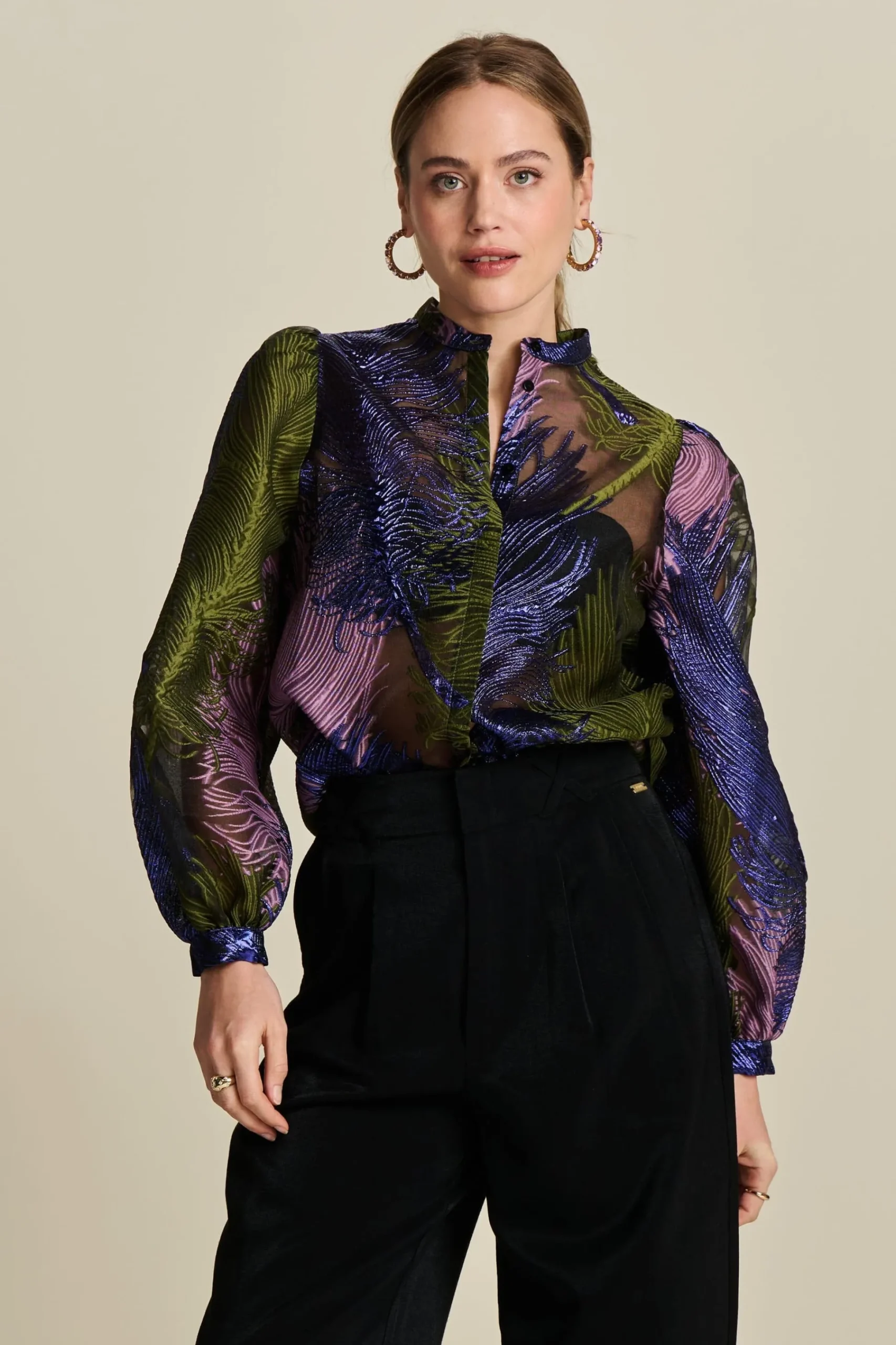 Blouses>POM Amsterdam BLOUSE Festive Feathers