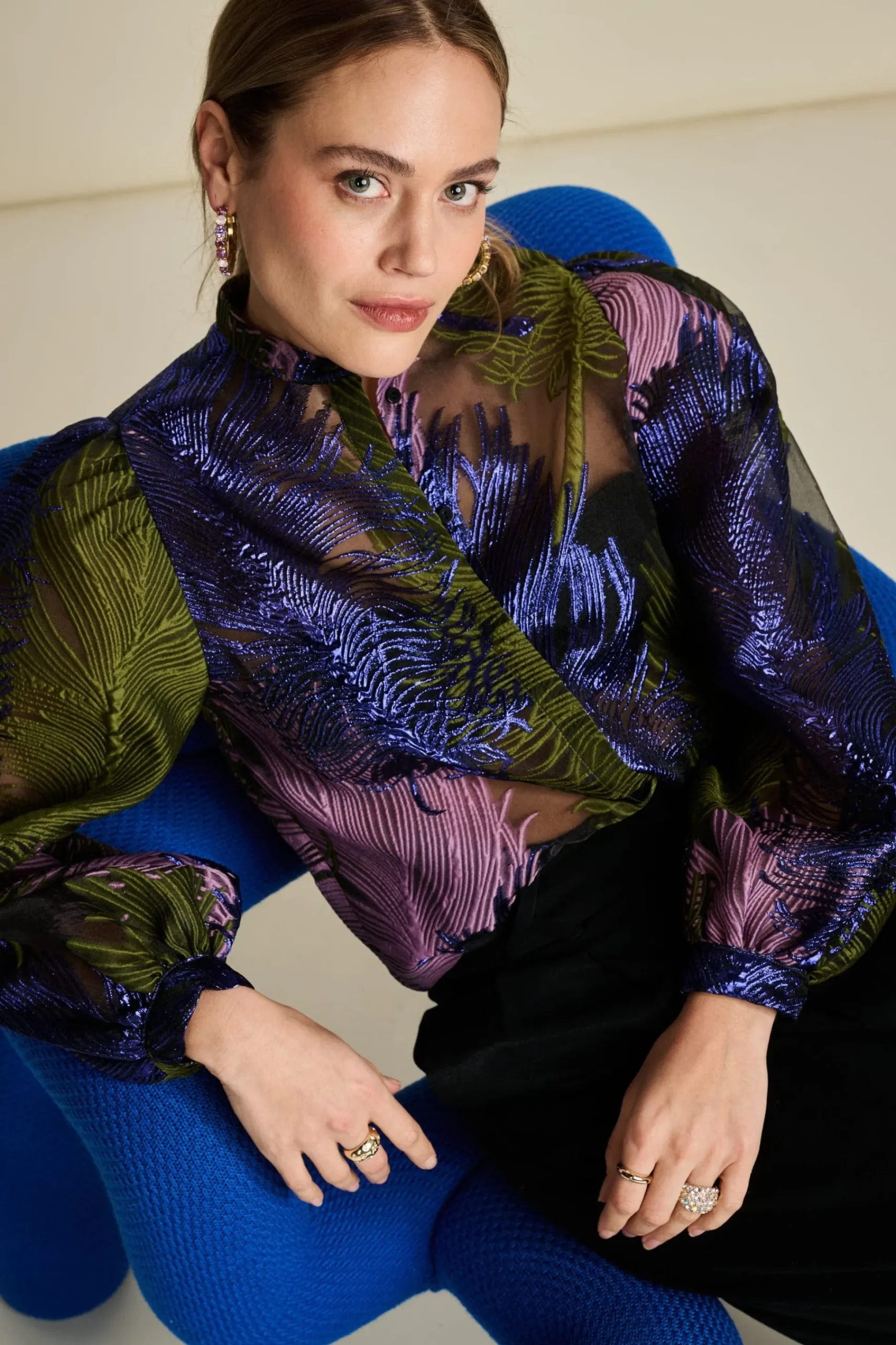 Blouses>POM Amsterdam BLOUSE Festive Feathers