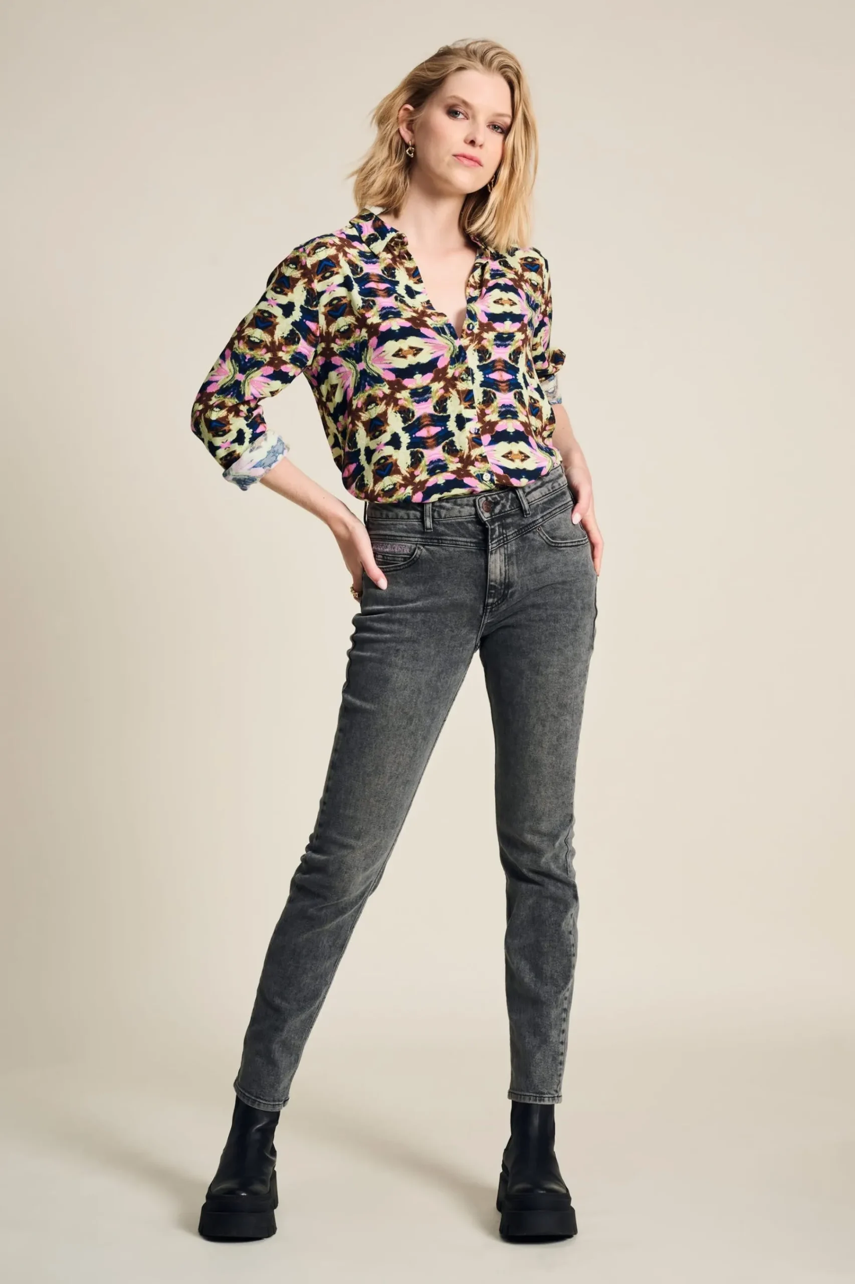 Blouses>POM Amsterdam BLOUSE Mila Butterfly Sky