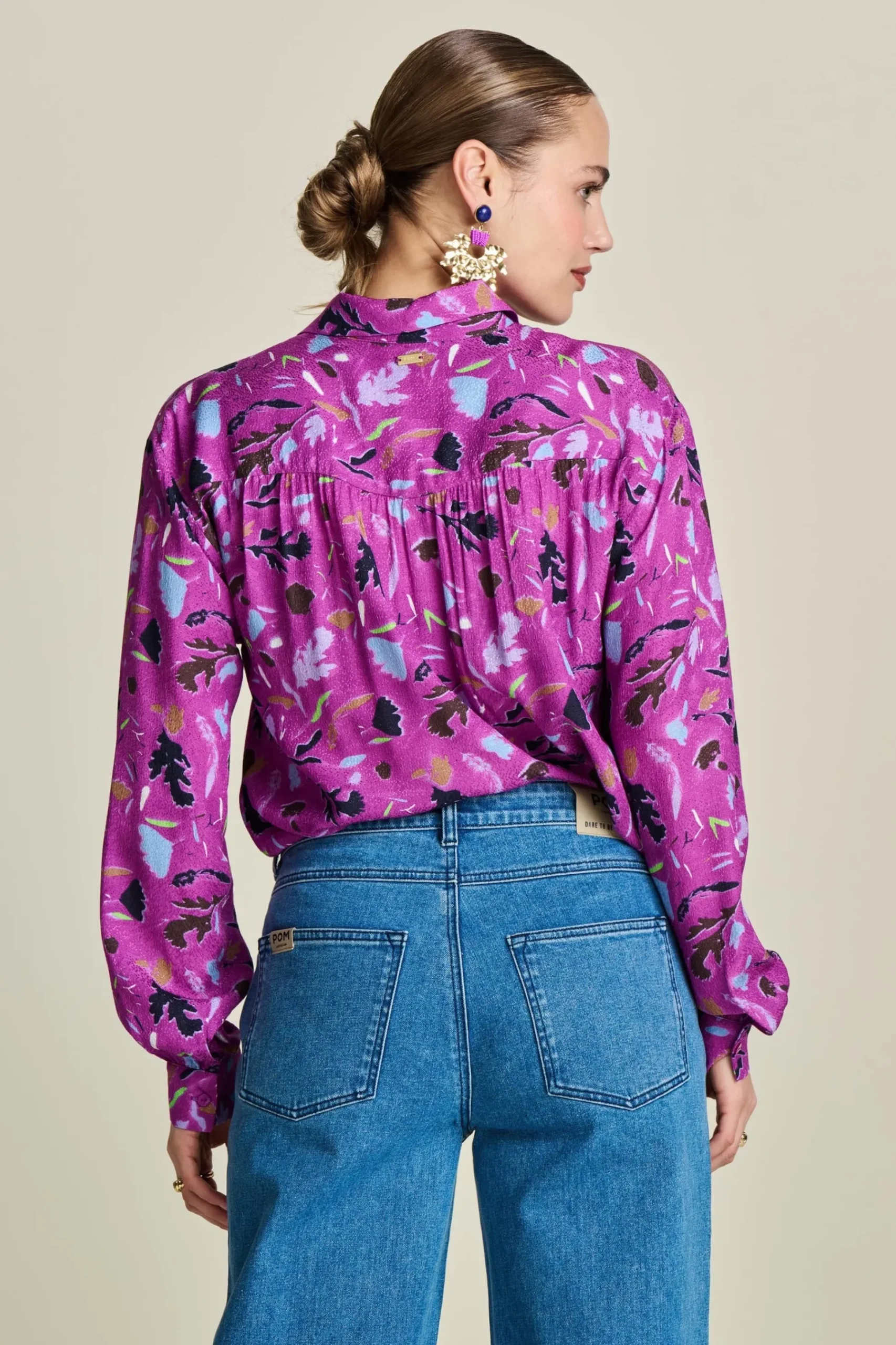 Blouses>POM Amsterdam BLOUSE Milly Featherfest Cactus Pink