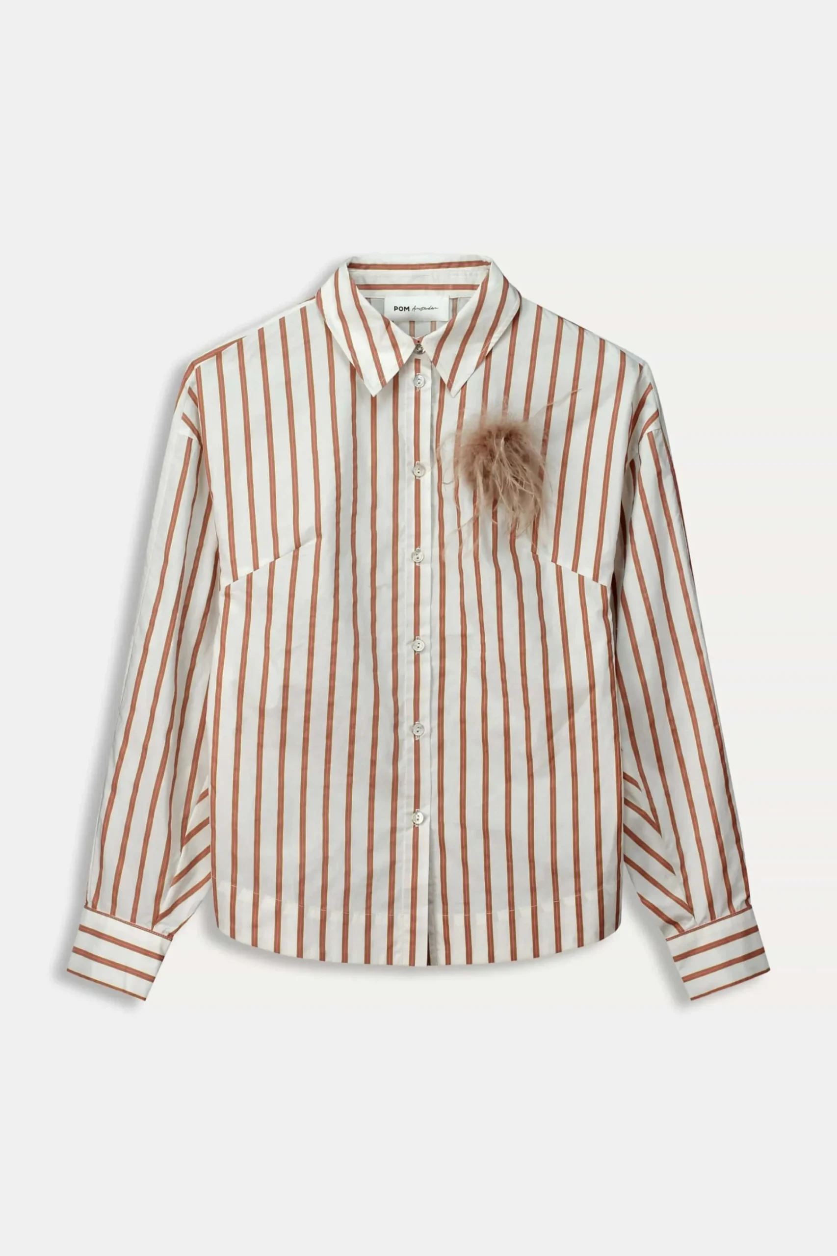 Blouses>POM Amsterdam BLOUSE Striped Poplin White
