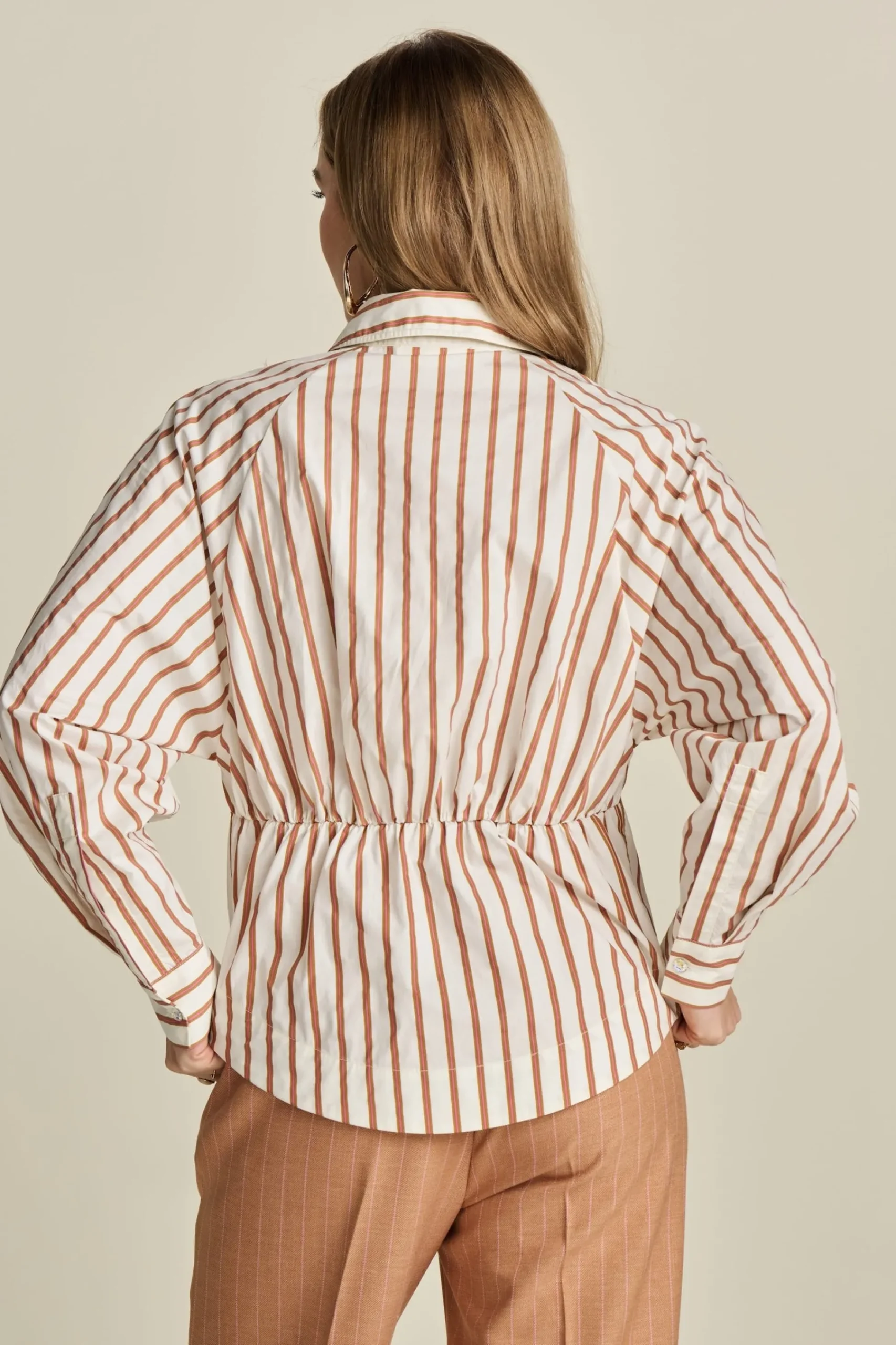 Blouses>POM Amsterdam BLOUSE Striped Poplin White