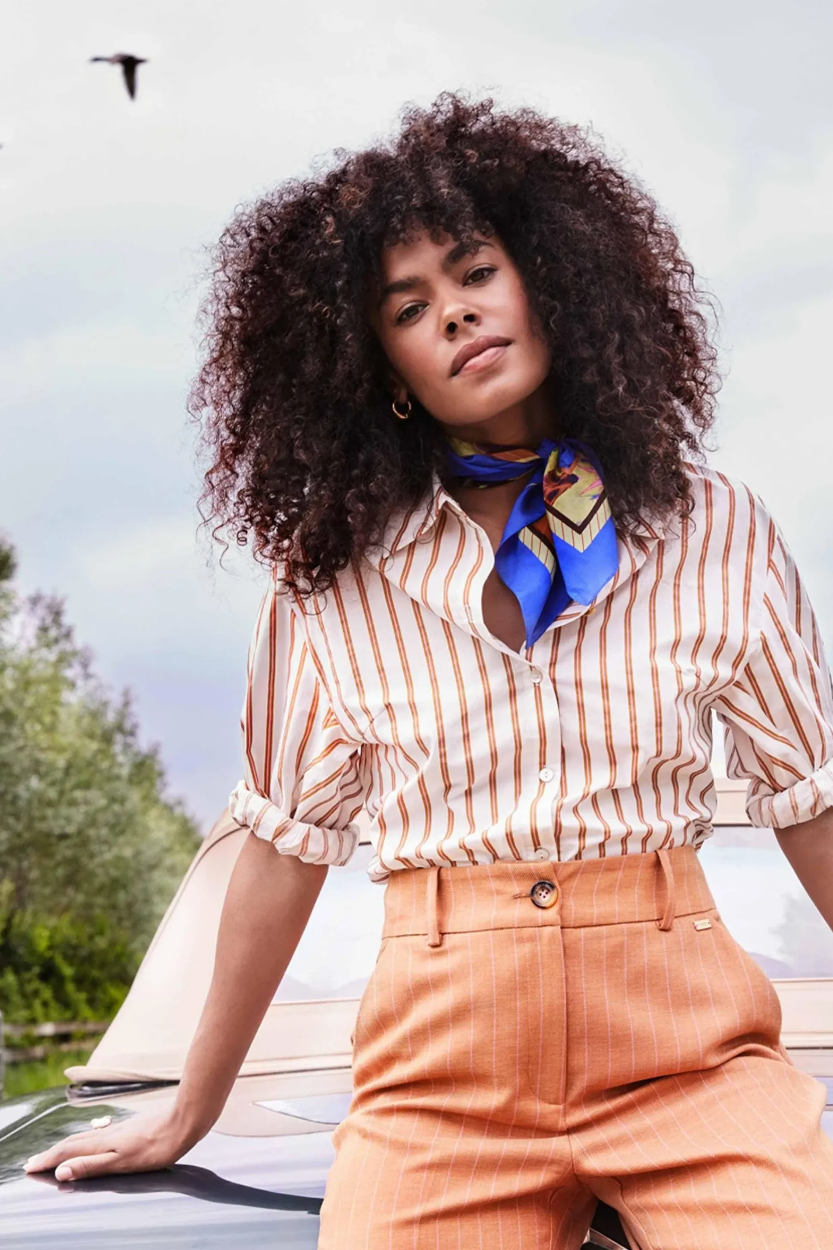 Blouses>POM Amsterdam BLOUSE Striped Poplin White