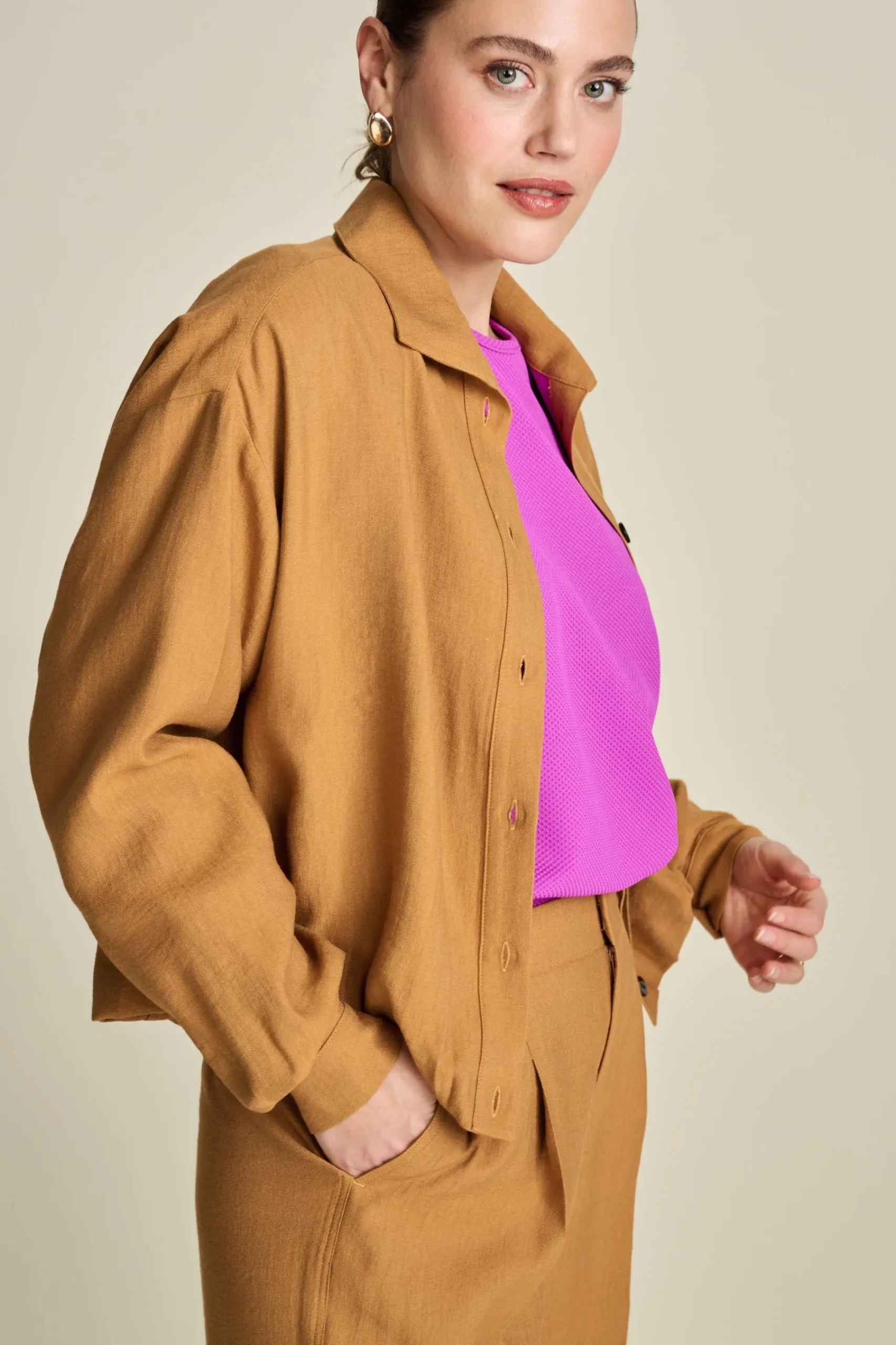 Co-Ords|Blouses>POM Amsterdam BLOUSE Sugar Brown