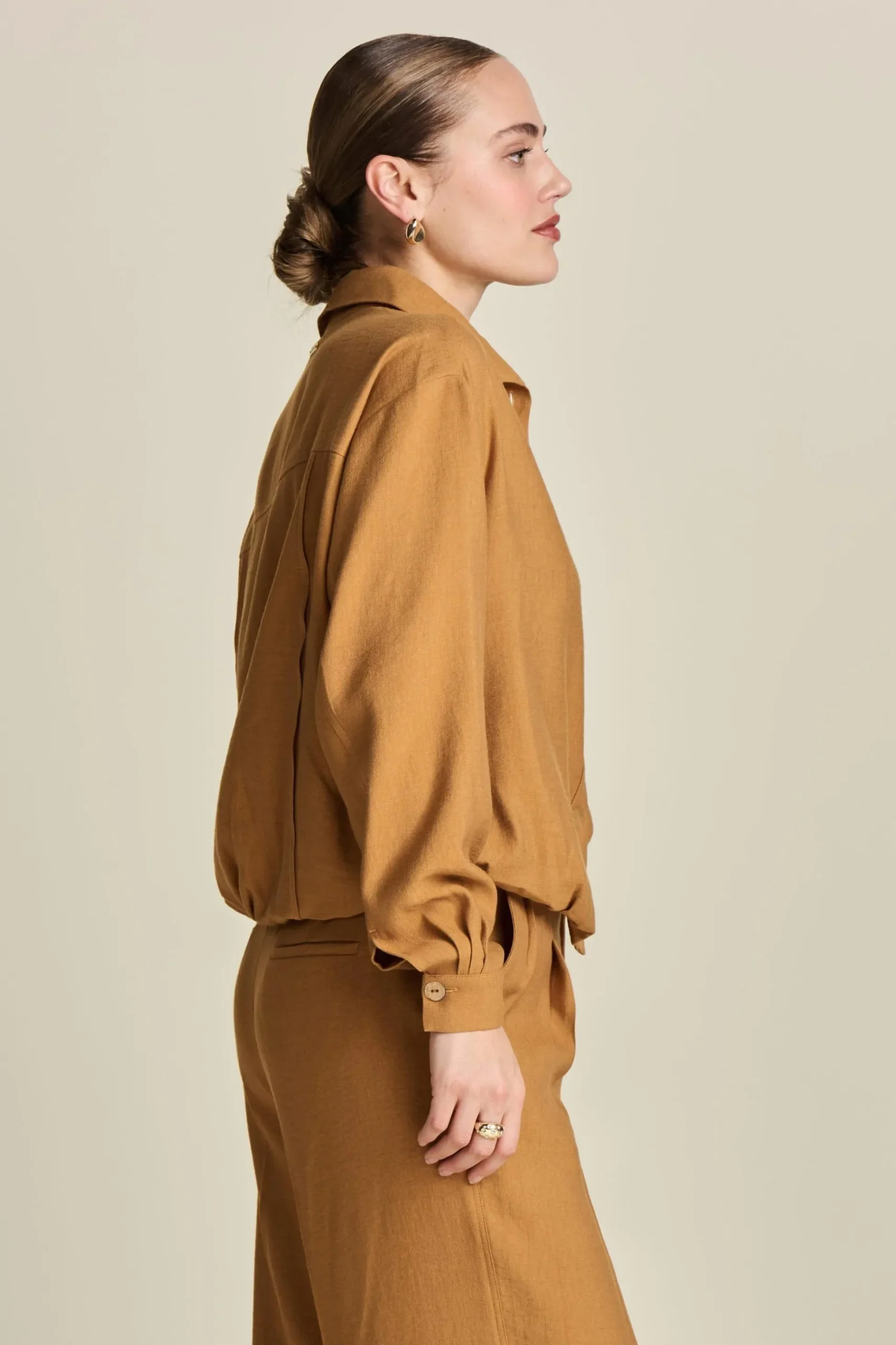 Co-Ords|Blouses>POM Amsterdam BLOUSE Sugar Brown