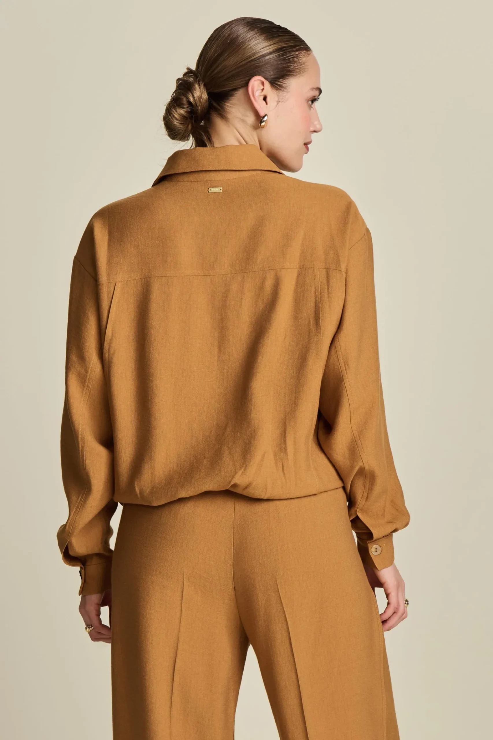 Co-Ords|Blouses>POM Amsterdam BLOUSE Sugar Brown