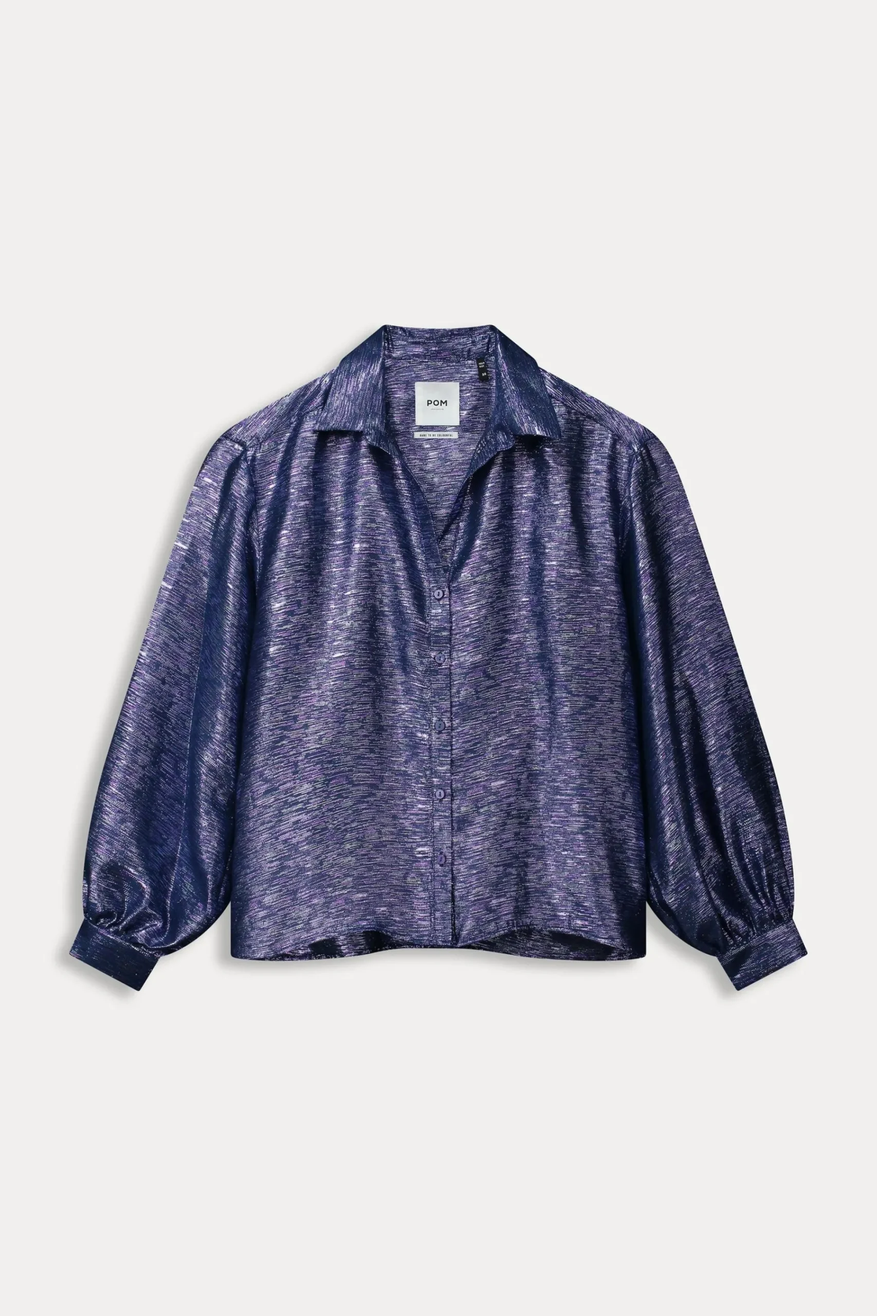 Blouses>POM Amsterdam BLOUSE Violet Festive Blue