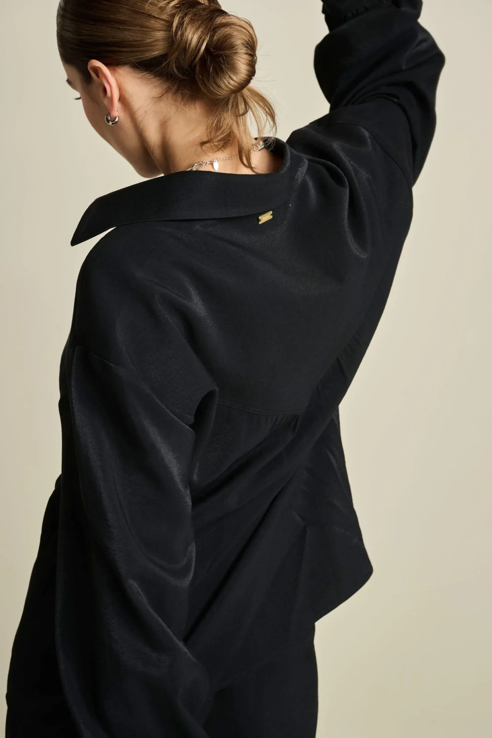 Co-Ords|Blouses>POM Amsterdam BLOUSE Violet Shimmer Black