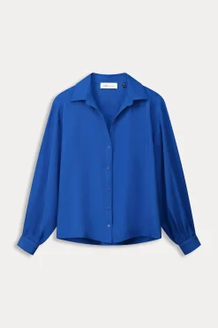 Blouses|Co-Ords>POM Amsterdam BLOUSE Violet Shimmer Blue