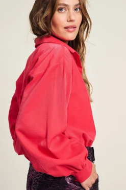 Blouses>POM Amsterdam BLOUSE Violet Shimmer Vibrant Pink