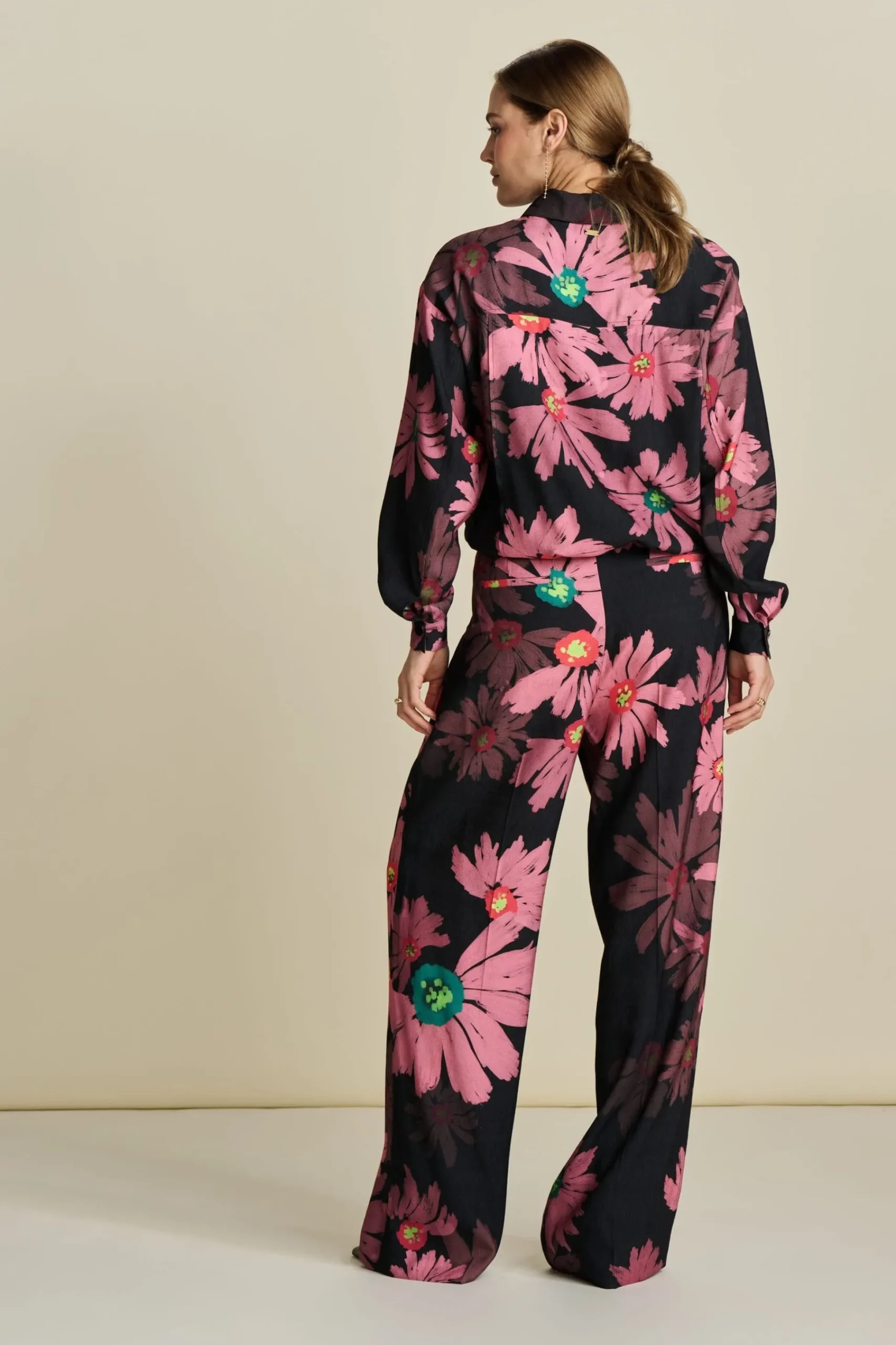 Co-Ords|Broeken>POM Amsterdam BROEK Big Blooming Pink