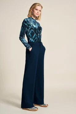 Co-Ords|Suits>POM Amsterdam BROEK Lara Eternal Blue