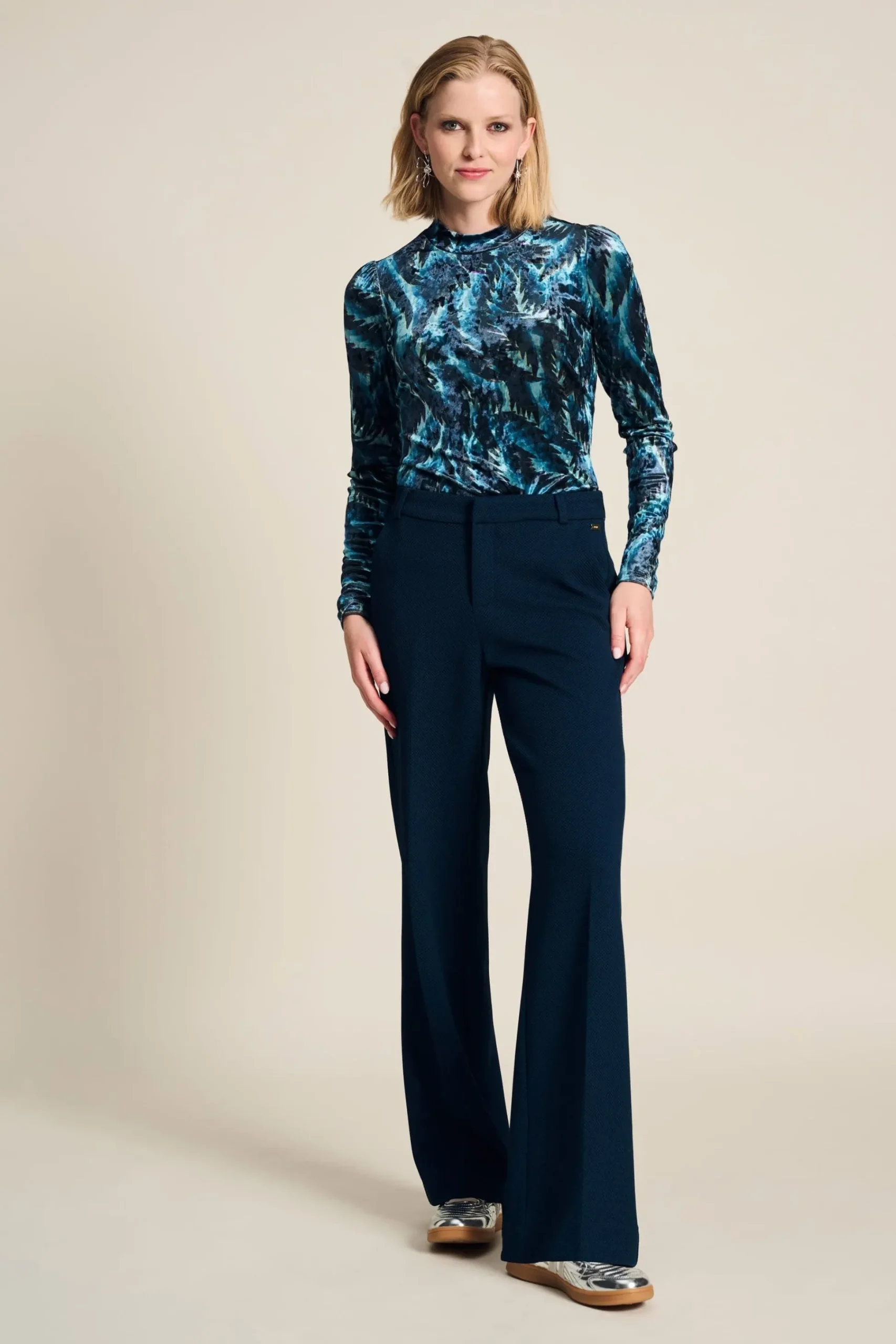 Co-Ords|Suits>POM Amsterdam BROEK Lara Eternal Blue