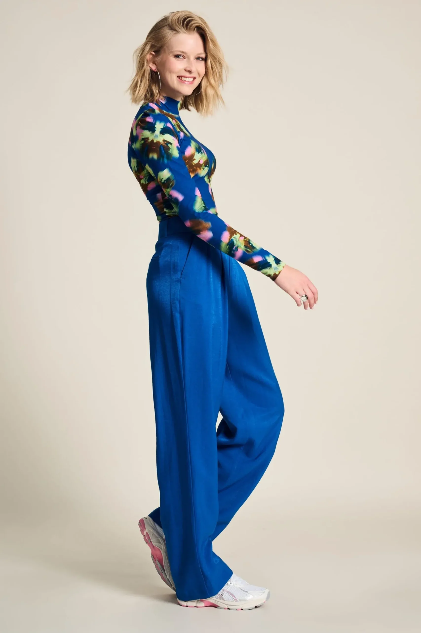 Co-Ords|Broeken>POM Amsterdam BROEK Shimmer Blue