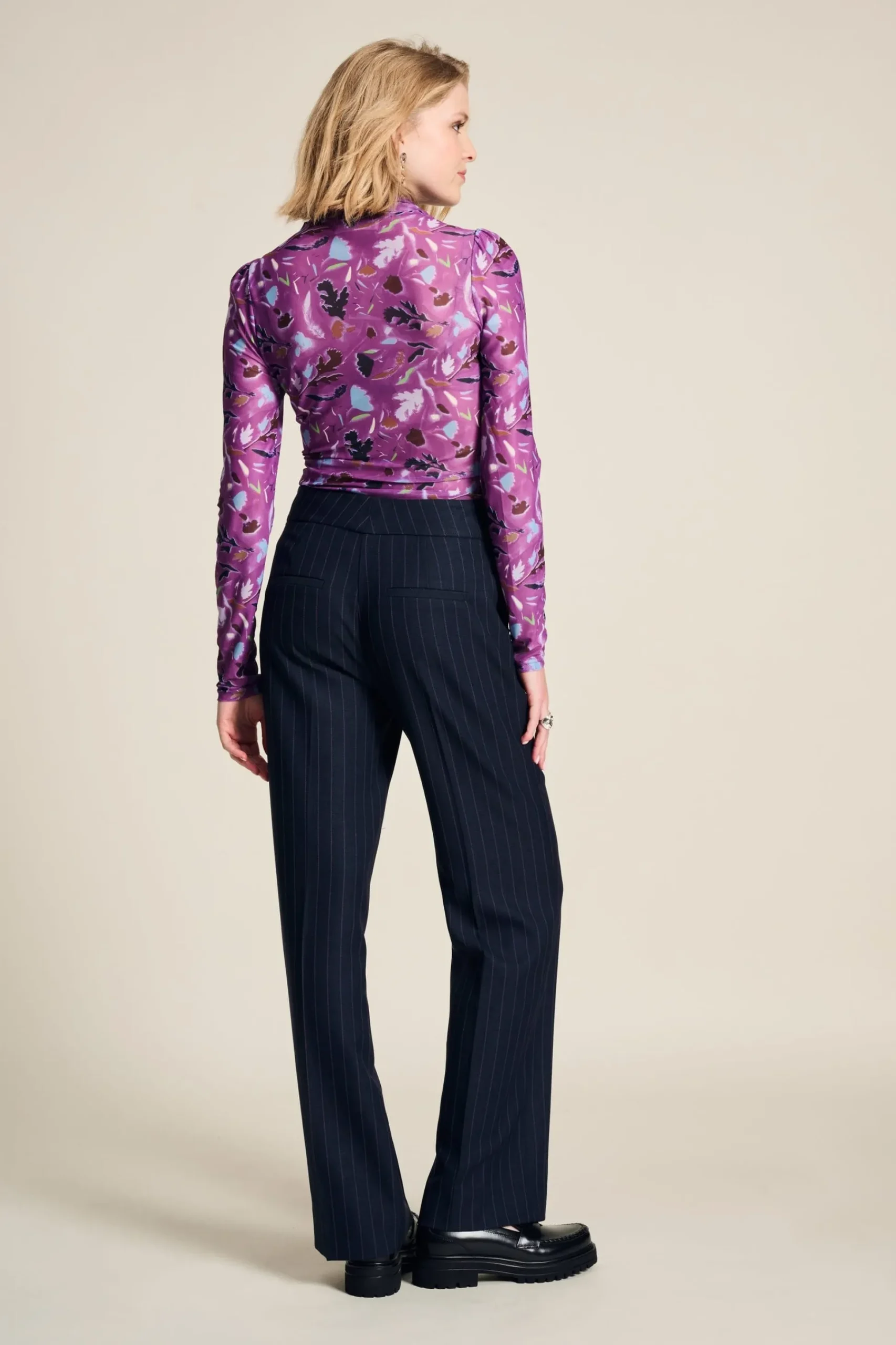 Suits|Broeken>POM Amsterdam BROEK Striped Midnight Blue