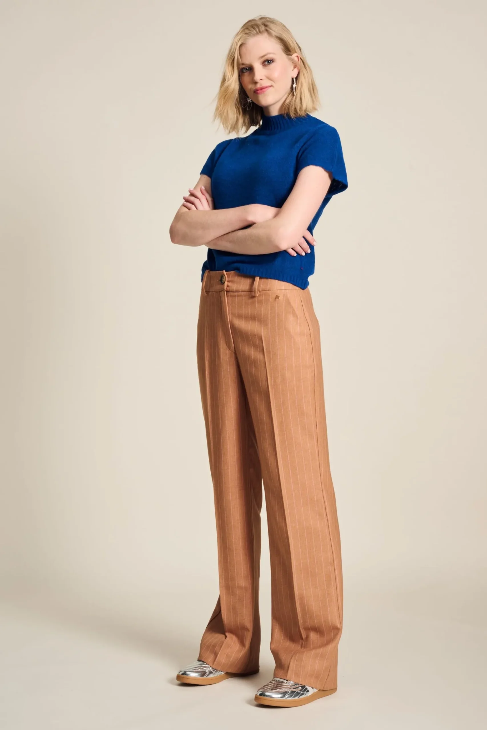 Co-Ords|Suits>POM Amsterdam BROEK Striped Sugar Brown