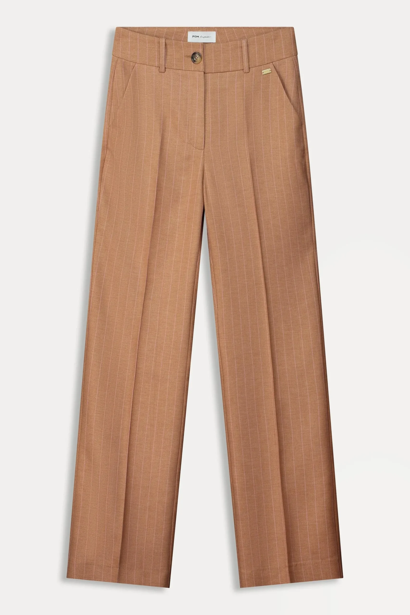 Co-Ords|Suits>POM Amsterdam BROEK Striped Sugar Brown