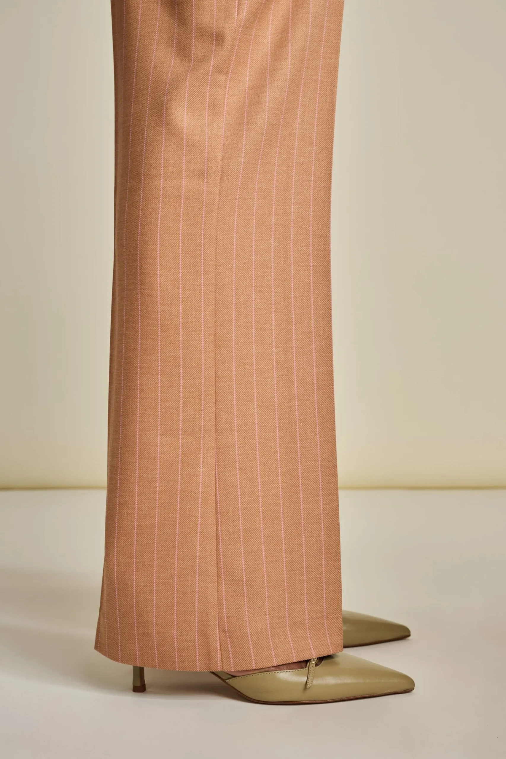 Co-Ords|Suits>POM Amsterdam BROEK Striped Sugar Brown