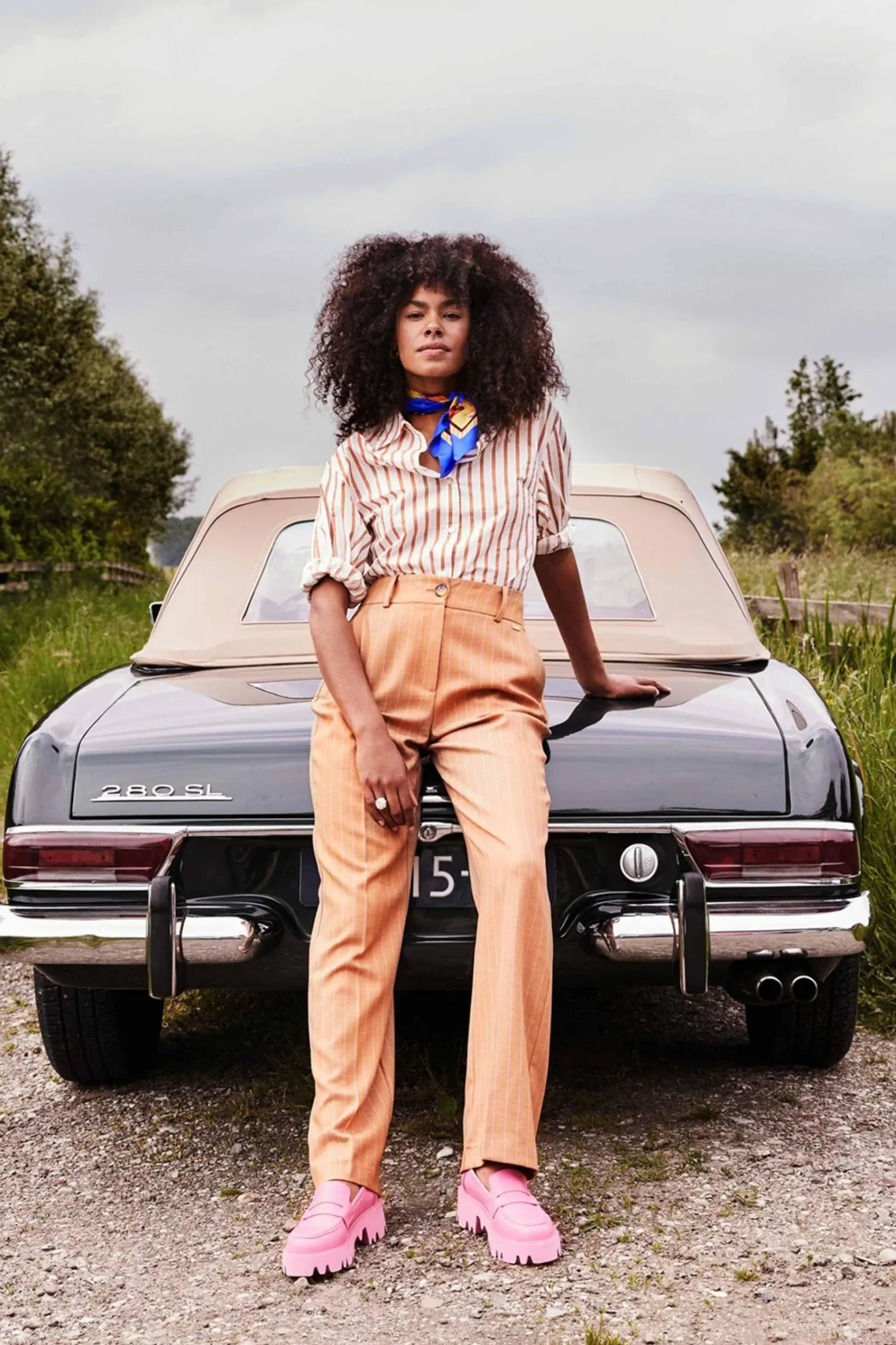 Co-Ords|Suits>POM Amsterdam BROEK Striped Sugar Brown
