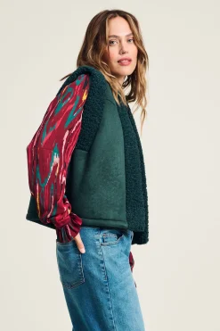 Gilets|Jassen & Blazers>POM Amsterdam GILET Lammy Teal Green