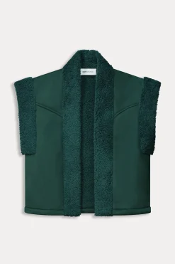 Gilets|Jassen & Blazers>POM Amsterdam GILET Lammy Teal Green