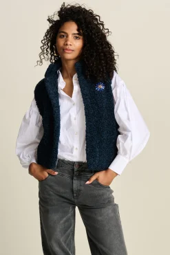 Gilets|Jassen & Blazers>POM Amsterdam GILET Teddy Love Navy
