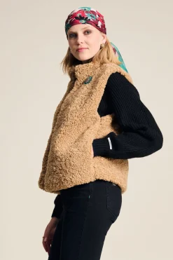 Gilets|Jassen & Blazers>POM Amsterdam GILET Teddy Love Vintage Brown