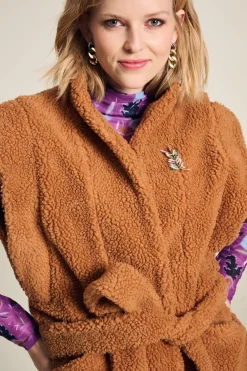 Gilets|Jassen & Blazers>POM Amsterdam GILET Teddy Sugar Brown