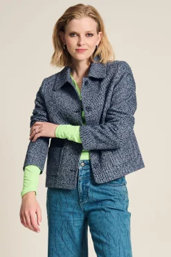 Jassen & Blazers>POM Amsterdam JACKET Tweed Blue