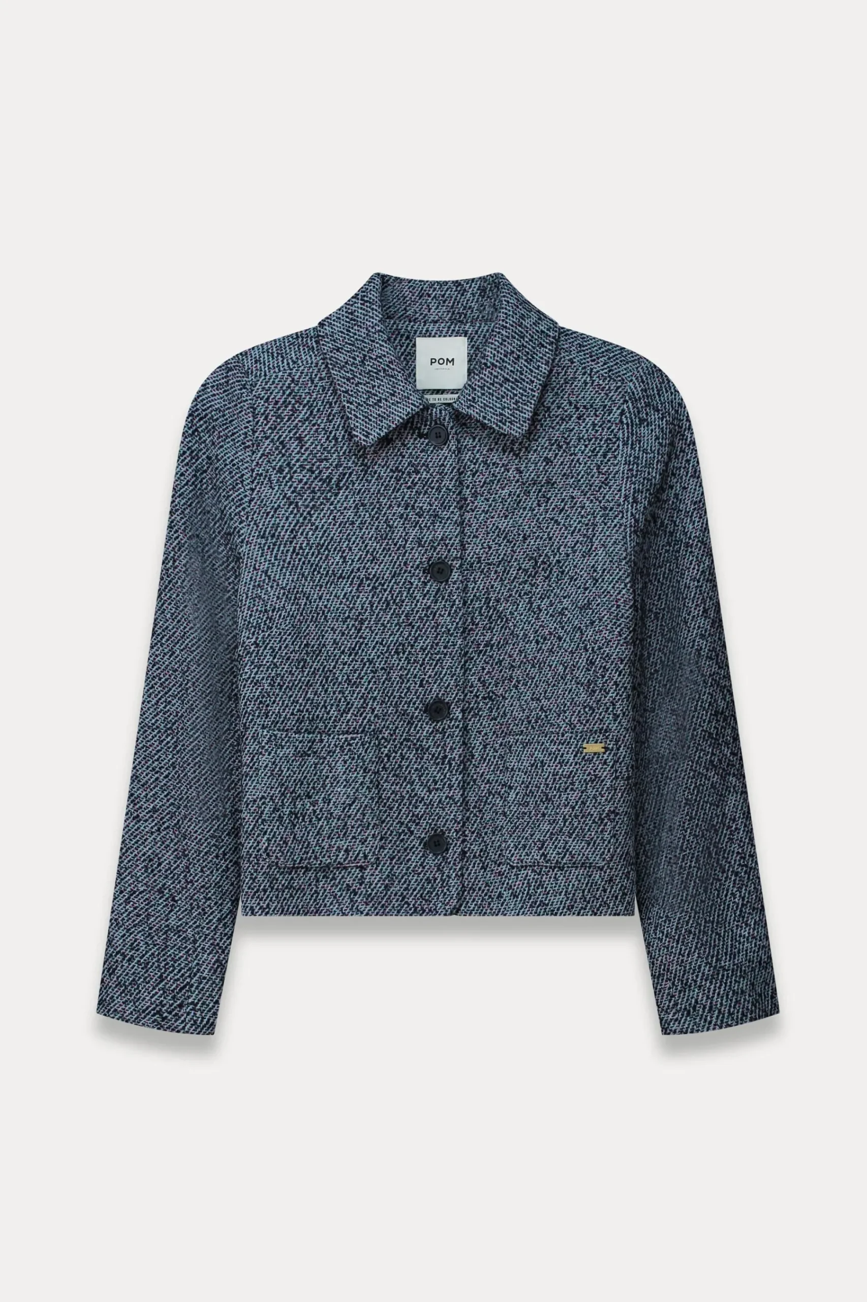Jassen & Blazers>POM Amsterdam JACKET Tweed Blue