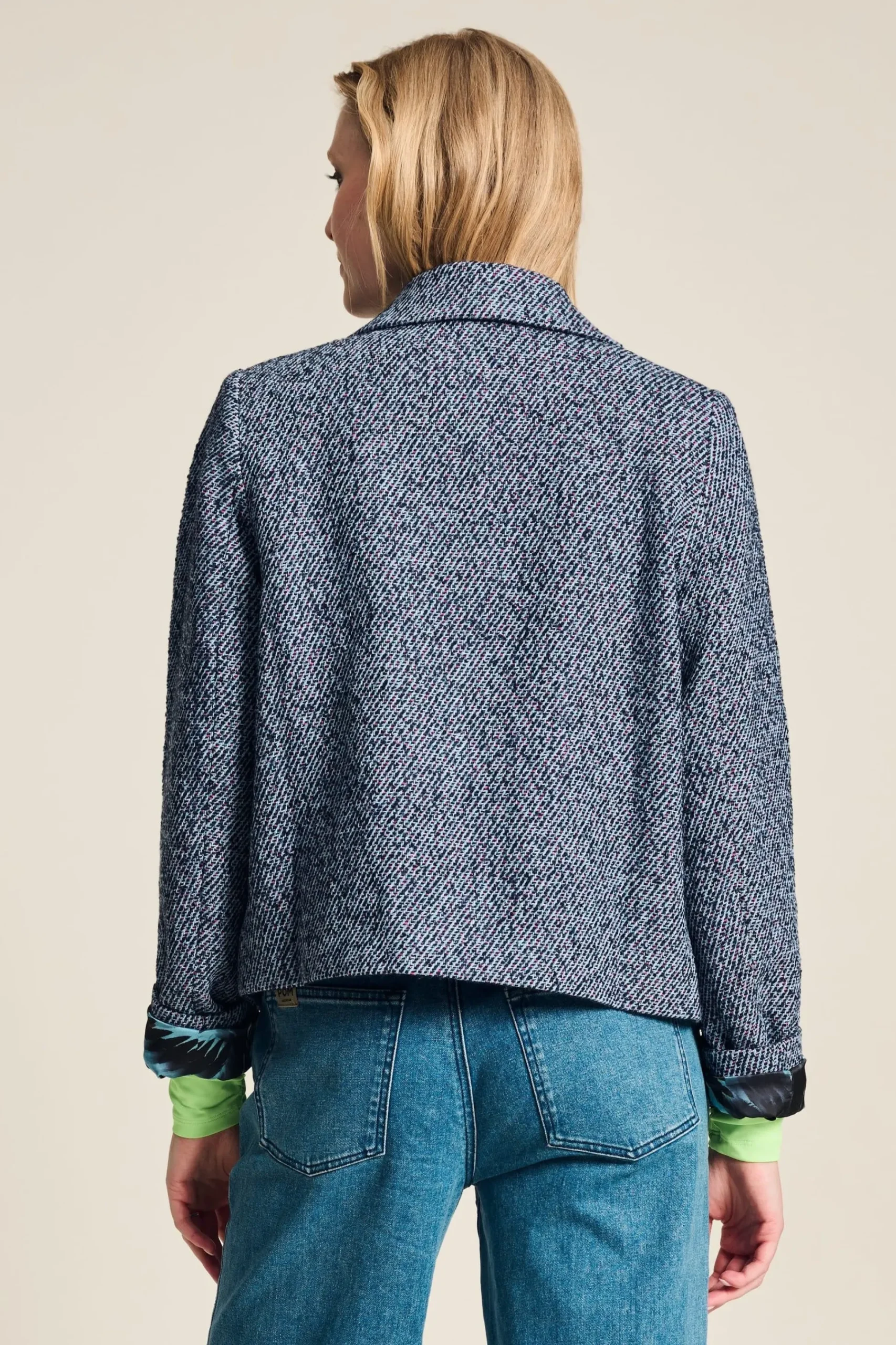Jassen & Blazers>POM Amsterdam JACKET Tweed Blue