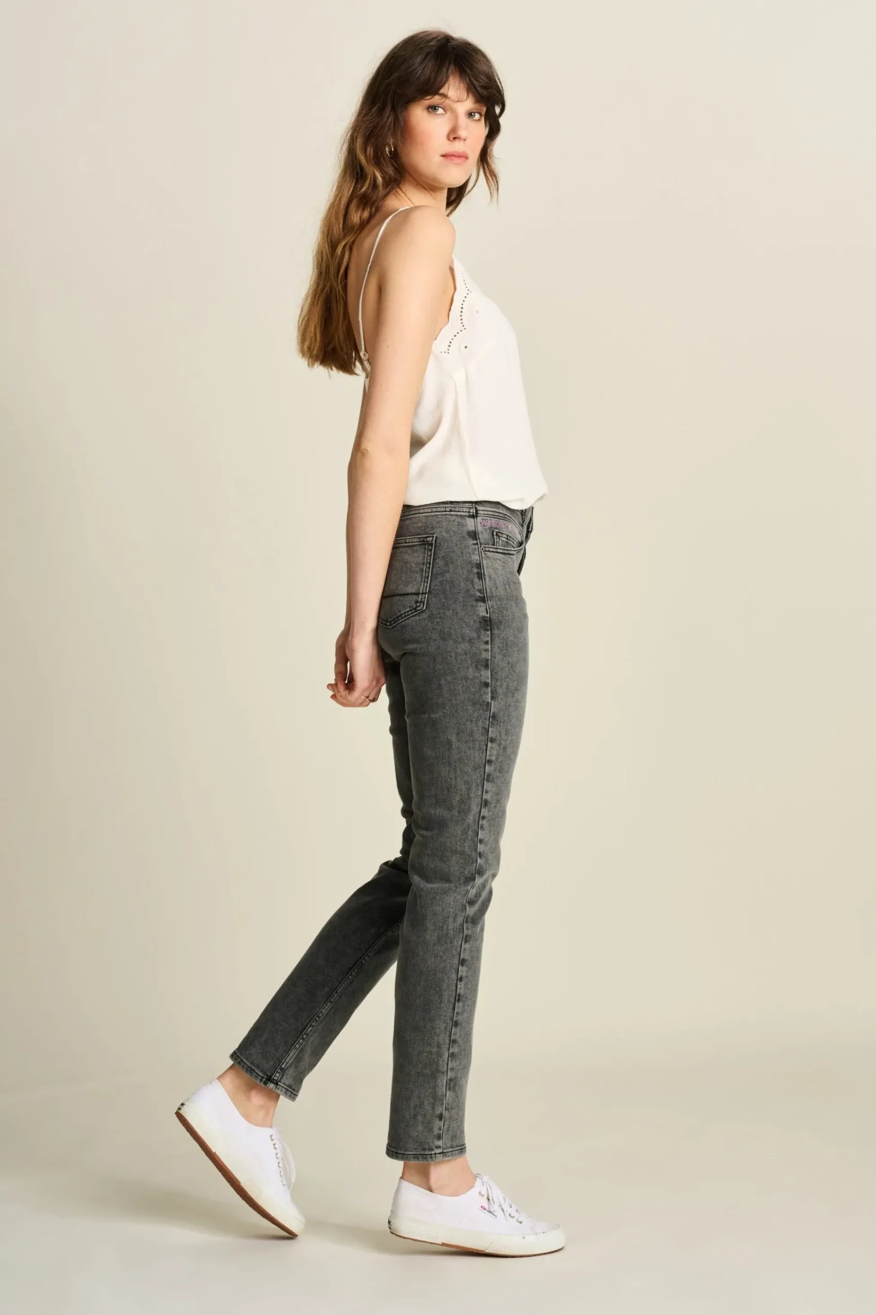 Jeans|Broeken>POM Amsterdam JEANS Elize Slim Grey Storm Grey Strom