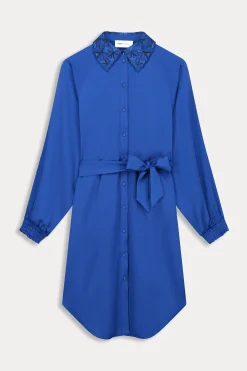 Jurken>POM Amsterdam JURK Butterfly Bright Blue