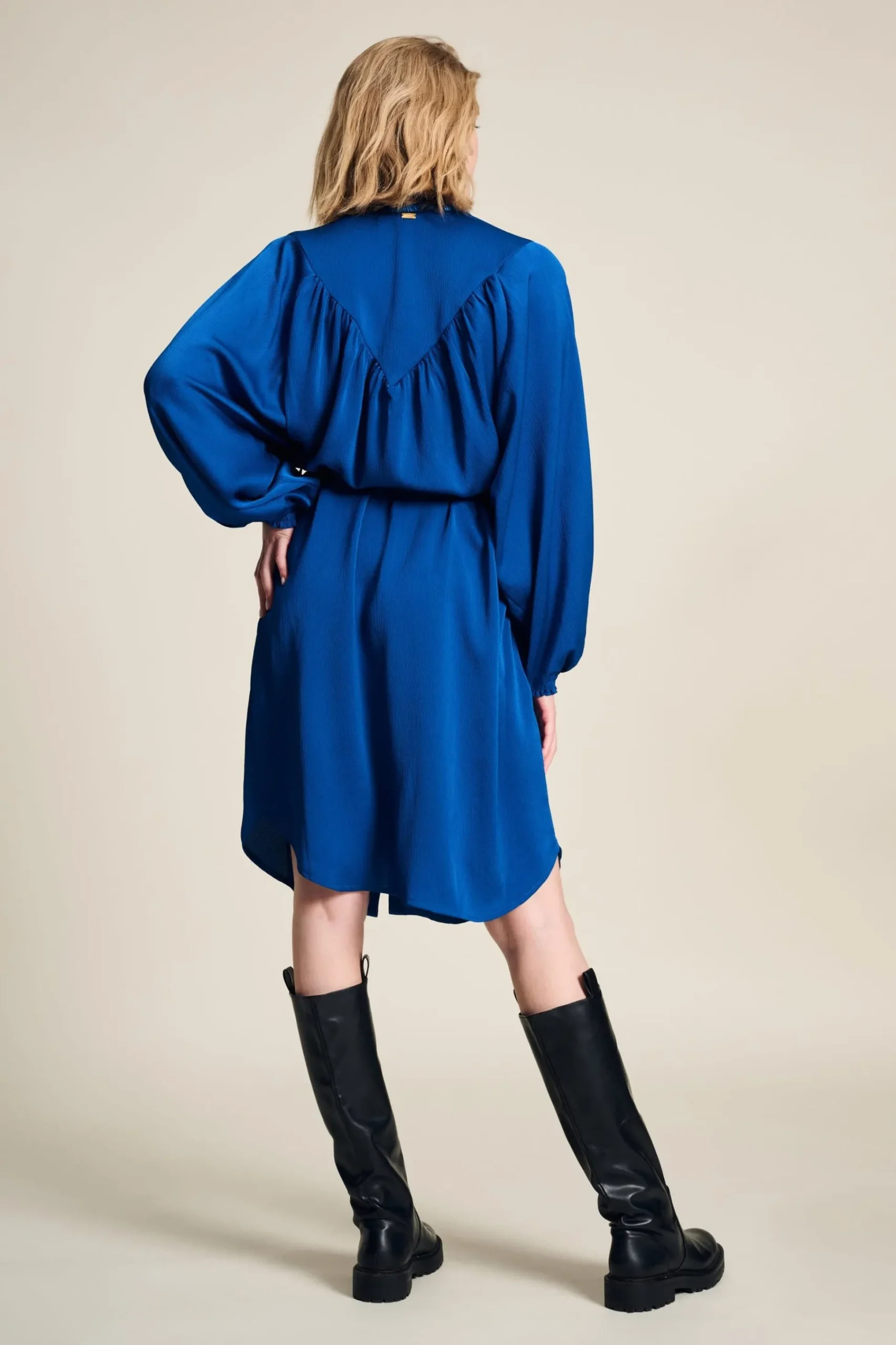 Jurken>POM Amsterdam JURK Butterfly Bright Blue