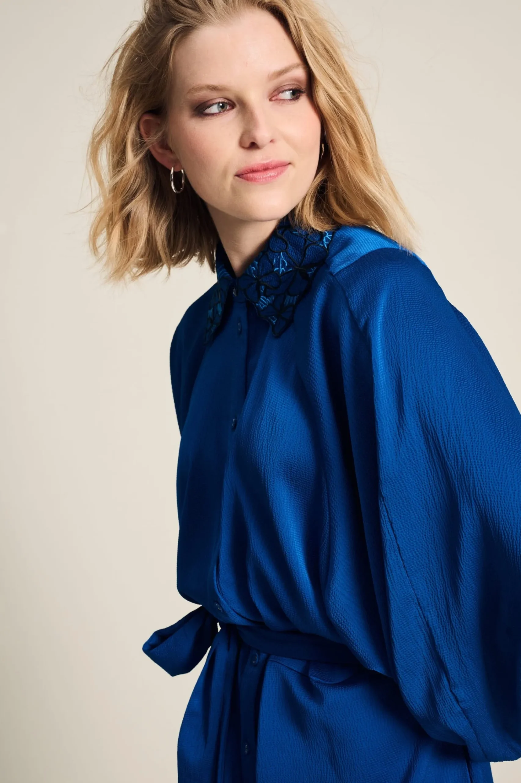 Jurken>POM Amsterdam JURK Butterfly Bright Blue