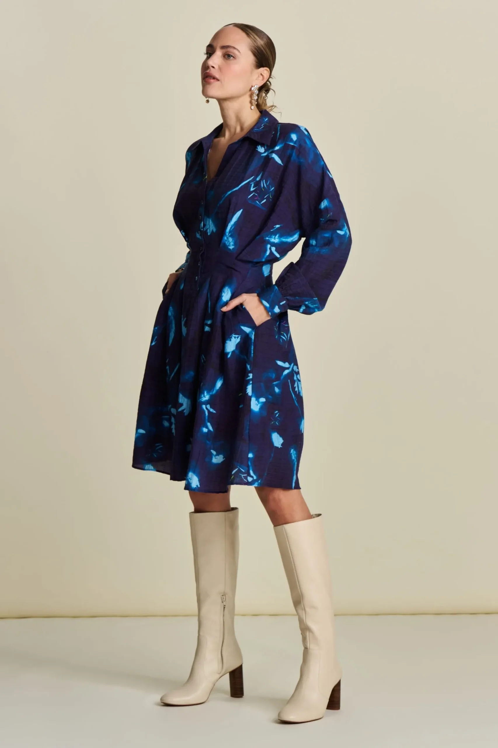 Jurken>POM Amsterdam JURK Feathers and Floral