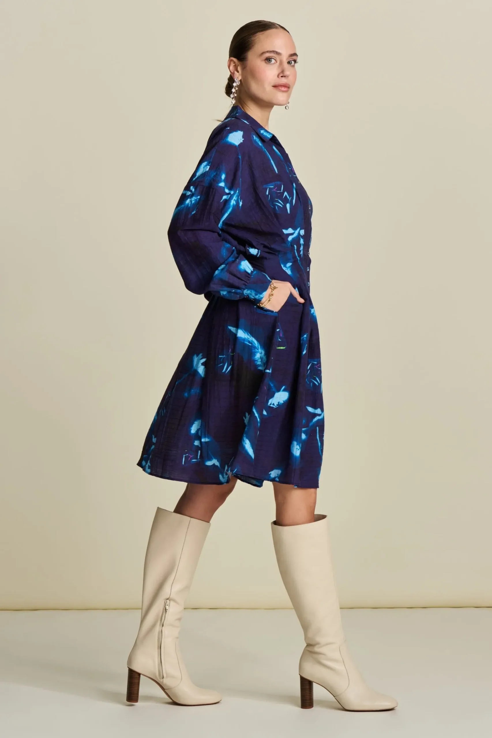 Jurken>POM Amsterdam JURK Feathers and Floral