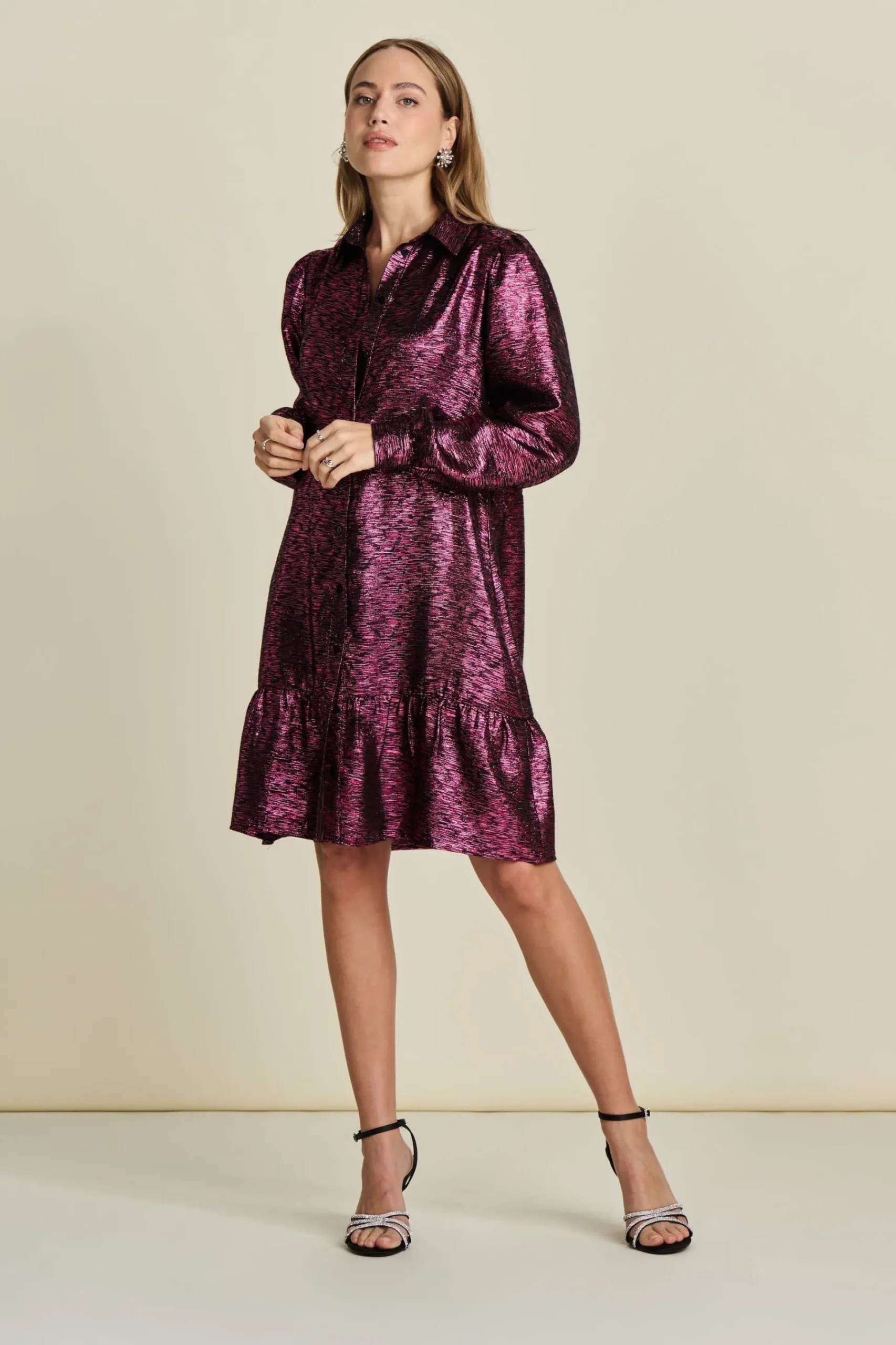 Jurken>POM Amsterdam JURK Festive Pink