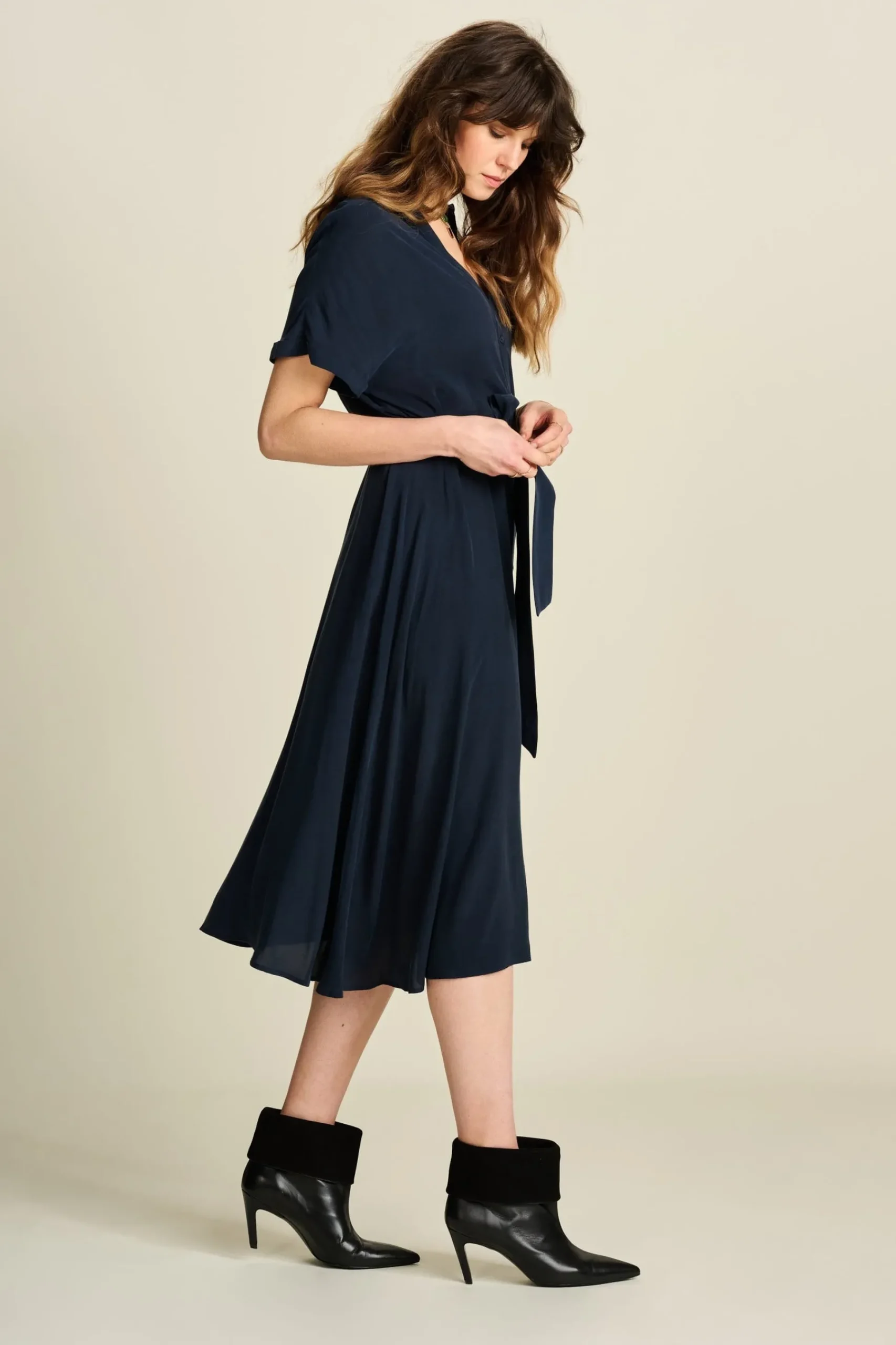 Jurken>POM Amsterdam JURK Lynn Dark Navy
