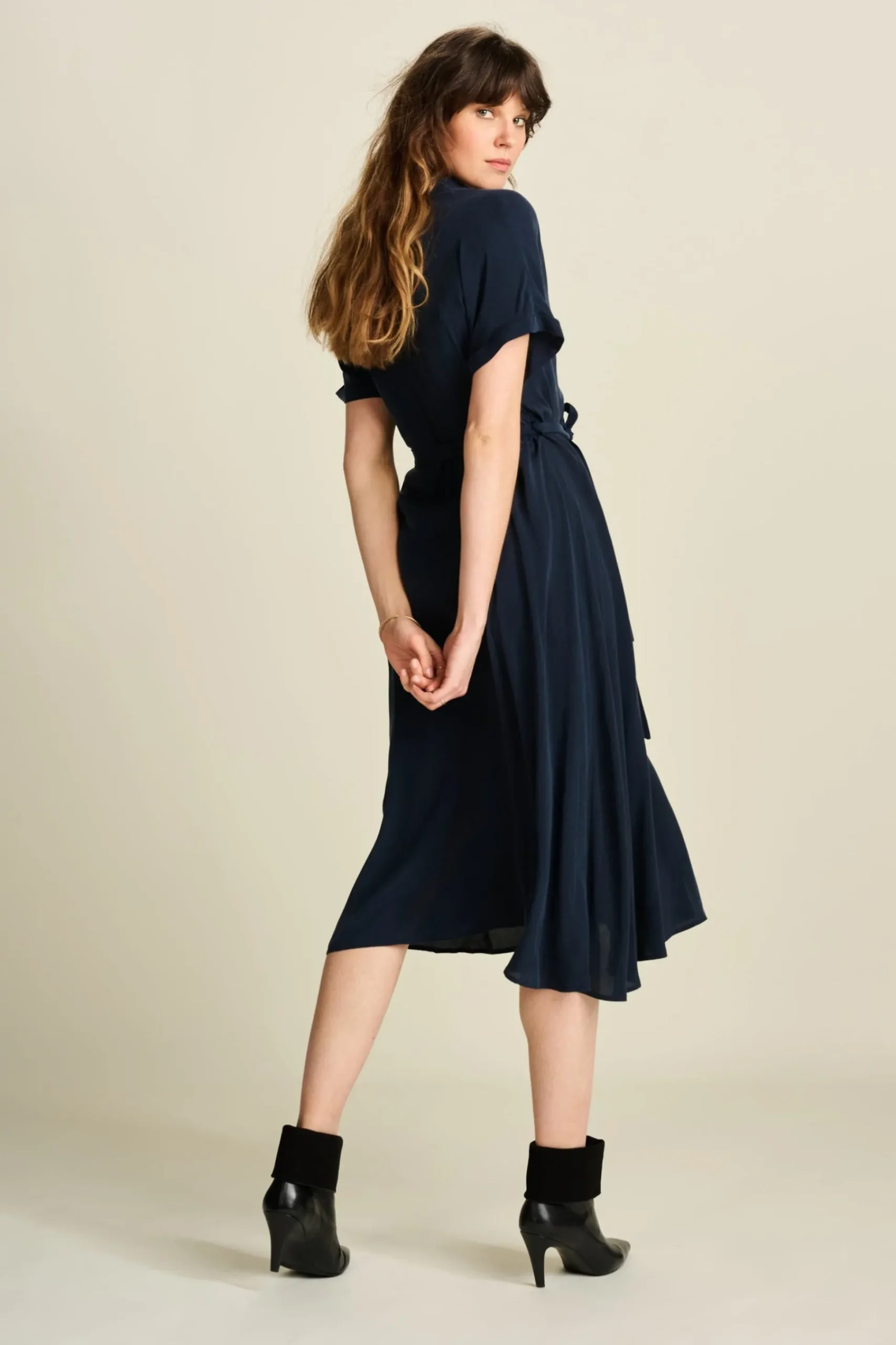 Jurken>POM Amsterdam JURK Lynn Dark Navy