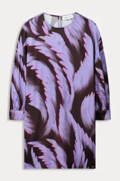 Jurken>POM Amsterdam JURK Satin Feathers Brown